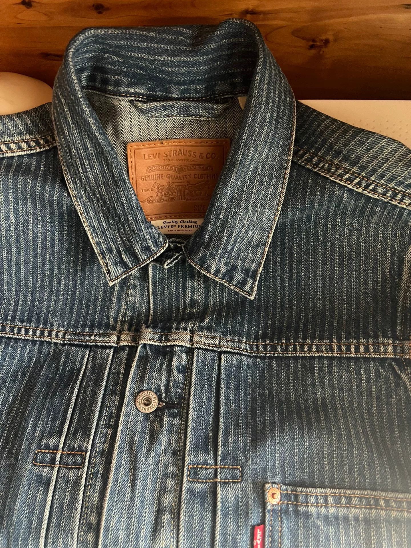 Levi's Vintage Clothing vintage levi's striped denim jacket Size US S / EU 44-46 / 1 - 9 Thumbnail