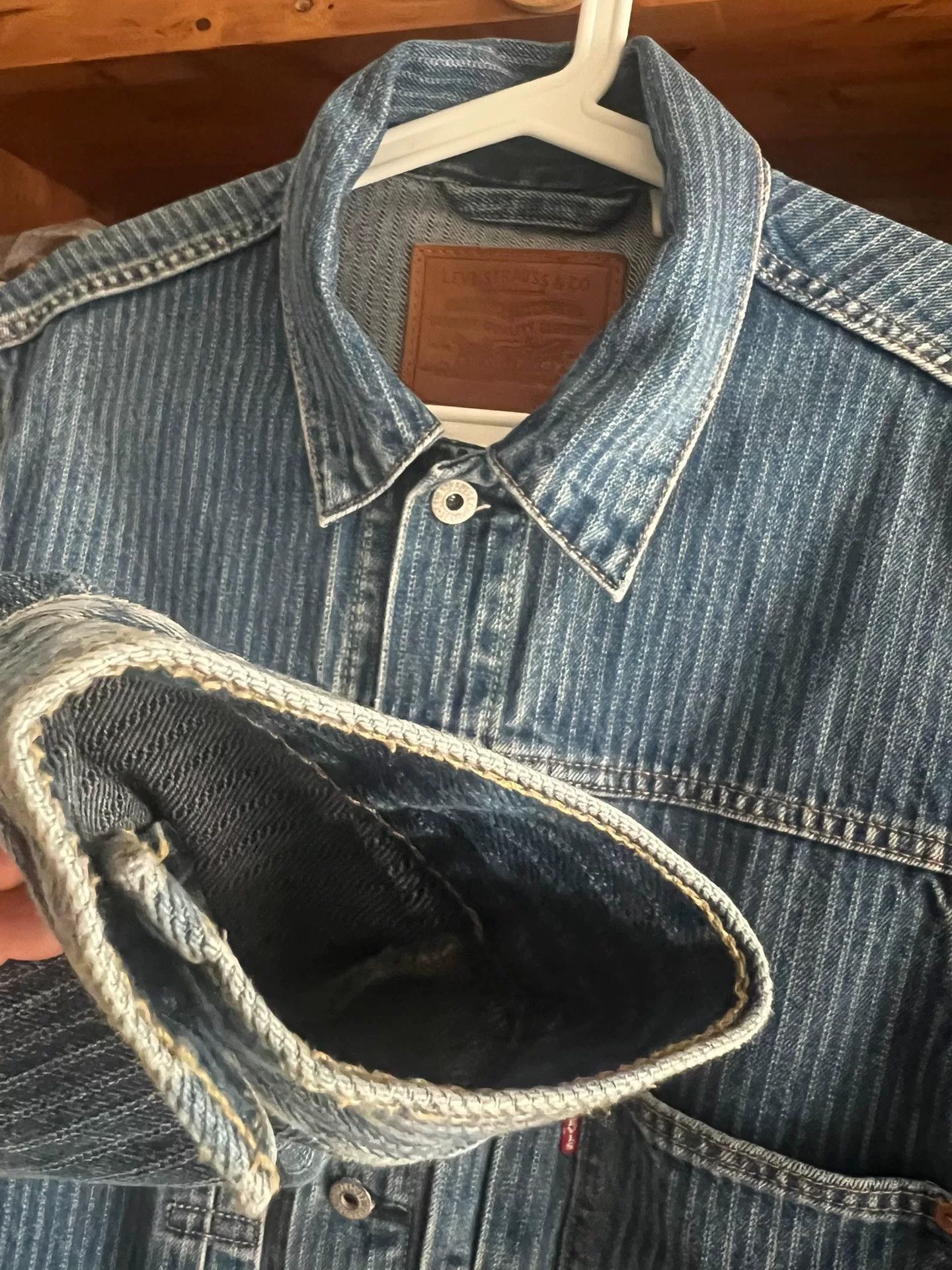 Levi's Vintage Clothing vintage levi's striped denim jacket Size US S / EU 44-46 / 1 - 5 Thumbnail