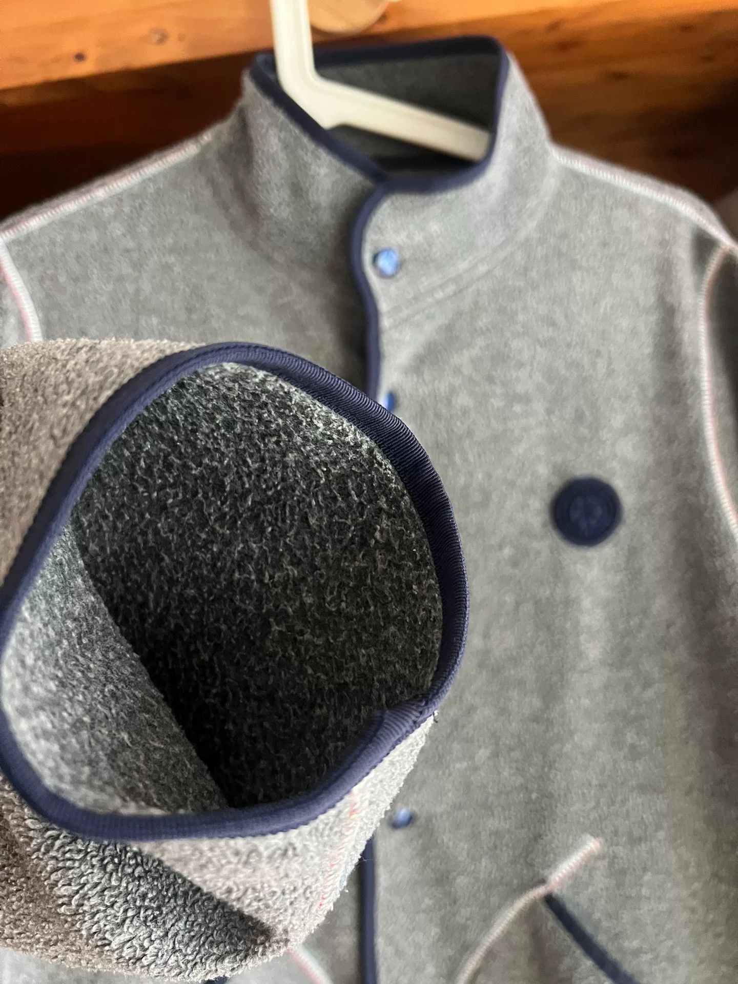 Porter Classic stylish gray fleece jacket with blue accents Size US S / EU 44-46 / 1 - 4 Thumbnail