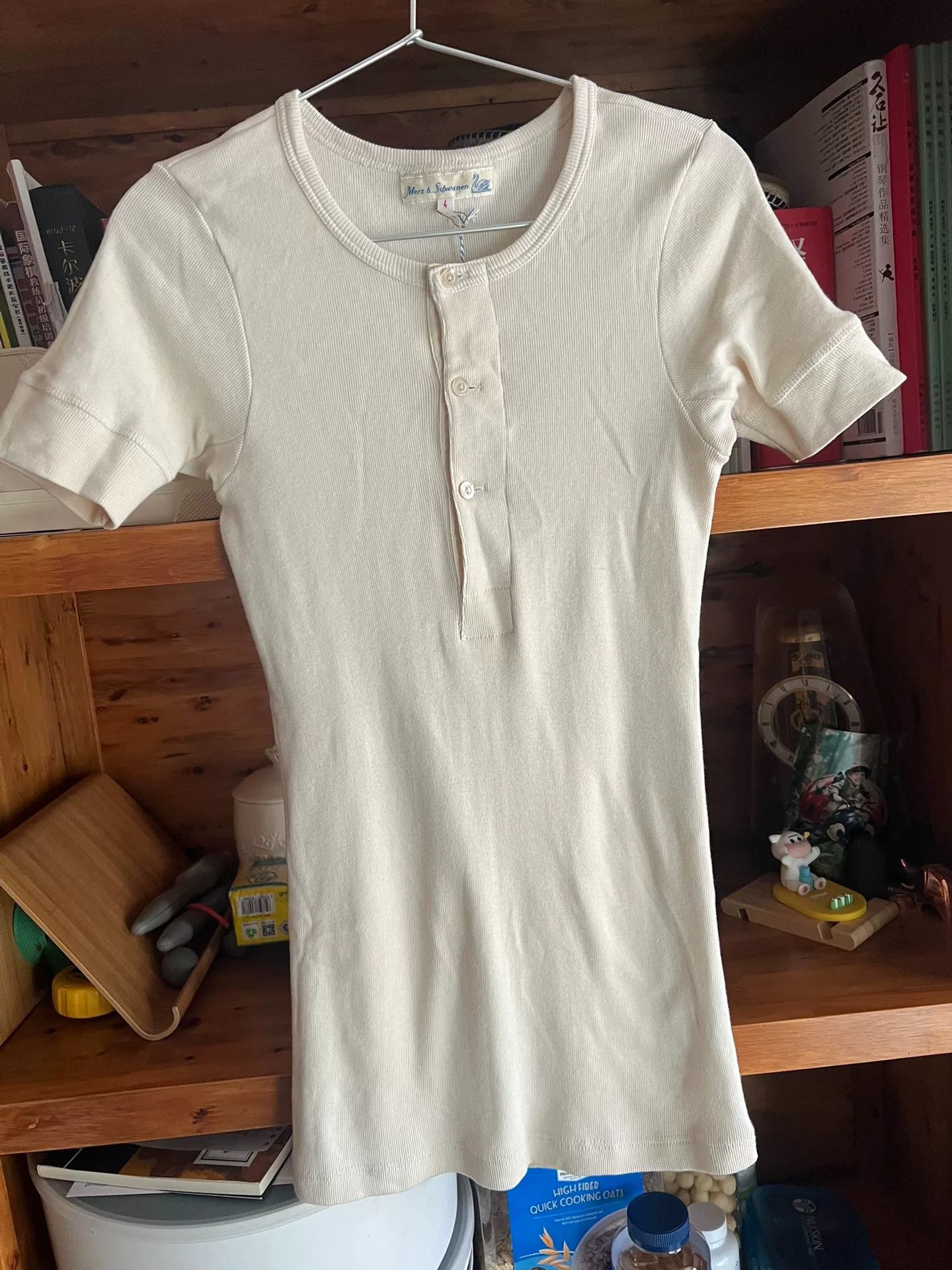 Merz B. Schwanen vintage henley short sleeve shirt Size US M / EU 48-50 / 2 - 2 Thumbnail