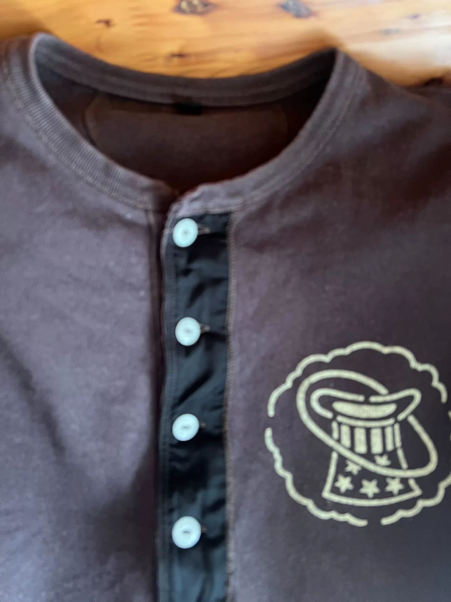 Freewheelers vintage washed henley long sleeve shirt Size US L / EU 52-54 / 3 - 9 Thumbnail
