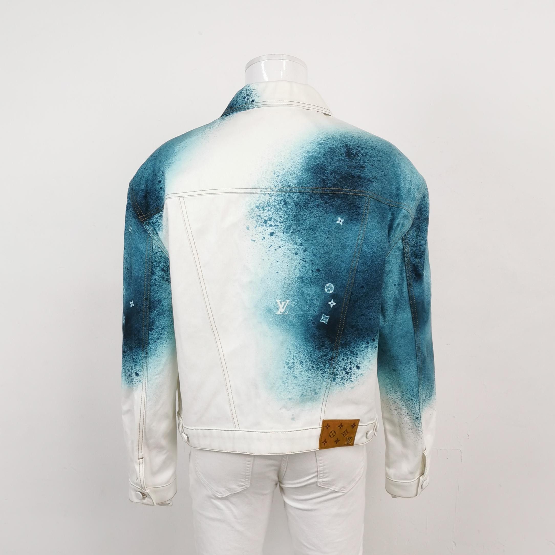 Louis Vuitton Louis Vuitton Cotton Blue-White Splash Jacket XL Size US XL / EU 56 / 4 - 4 Thumbnail