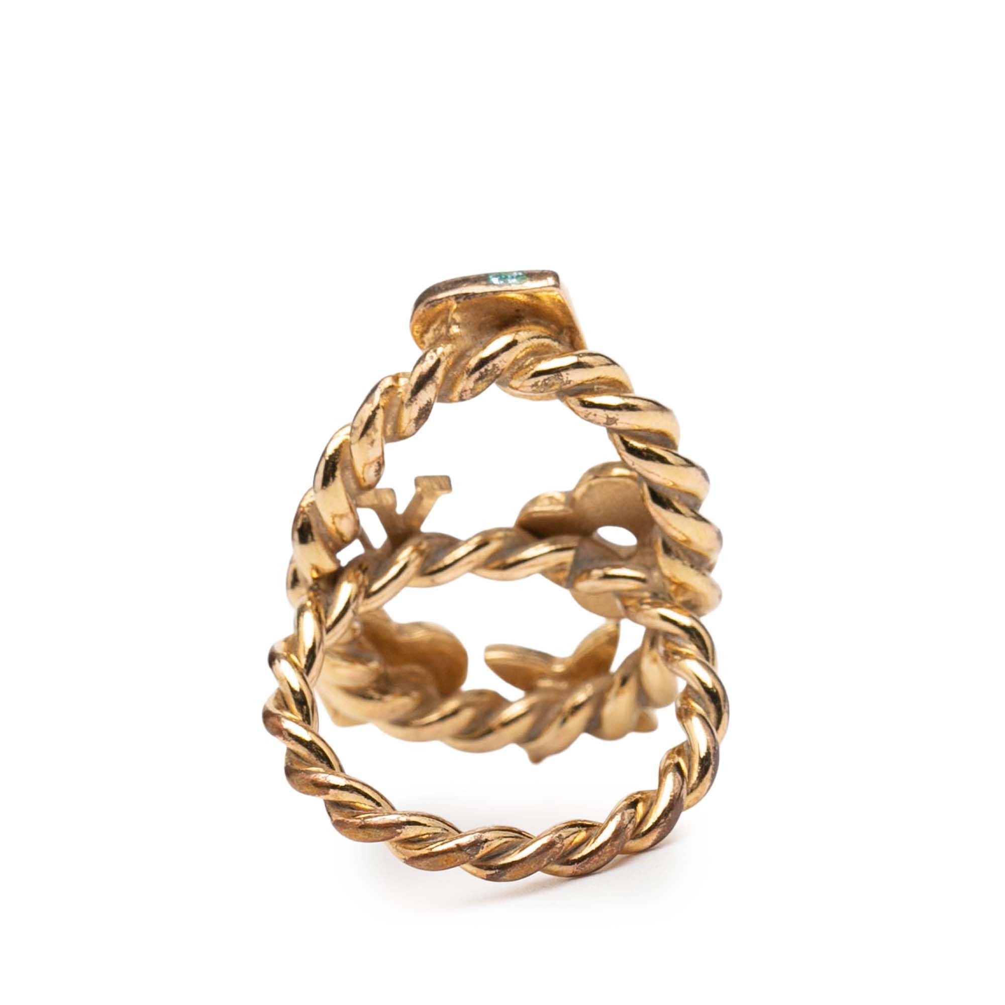 Louis Vuitton Louis Vuitton Gold Plated and Enamel Sweet Monogram Ring Size ONE SIZE - 3 Thumbnail