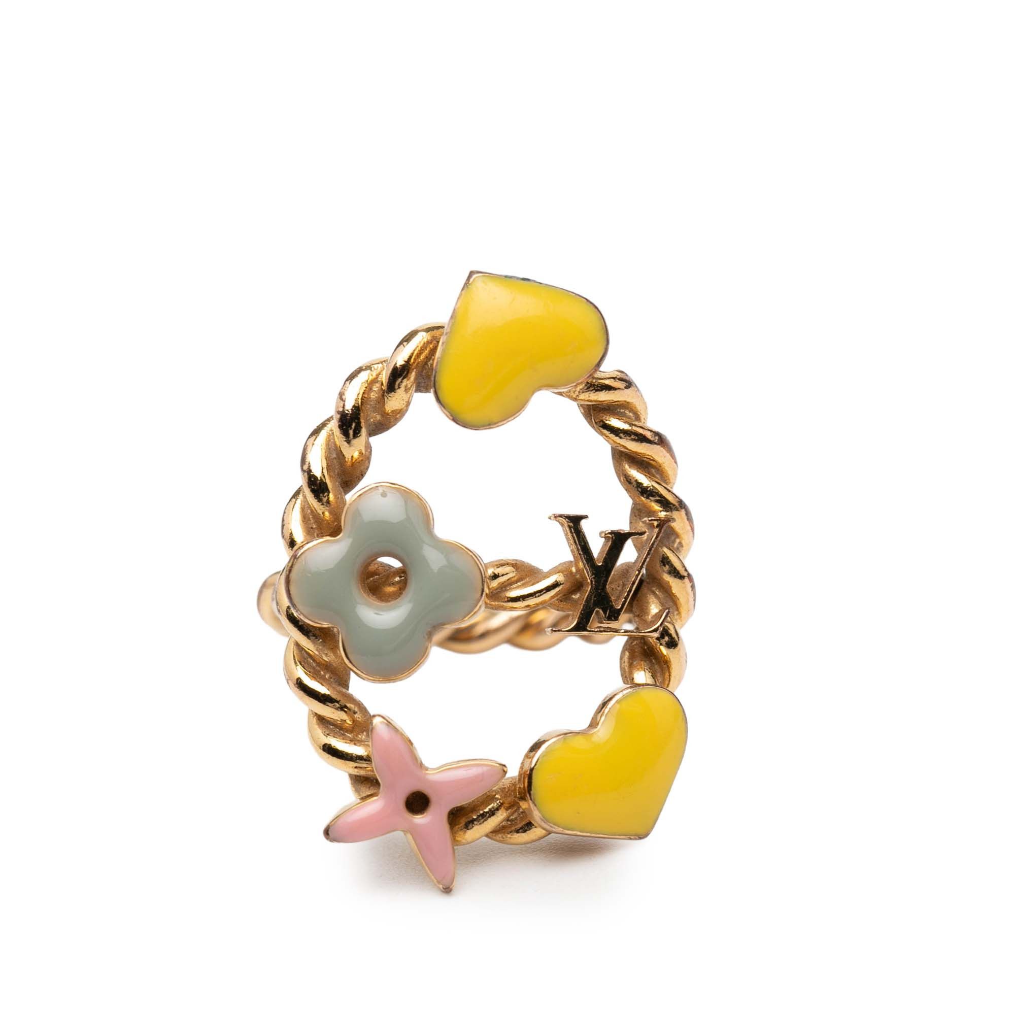 Louis Vuitton Louis Vuitton Gold Plated and Enamel Sweet Monogram Ring Size ONE SIZE - 4 Thumbnail