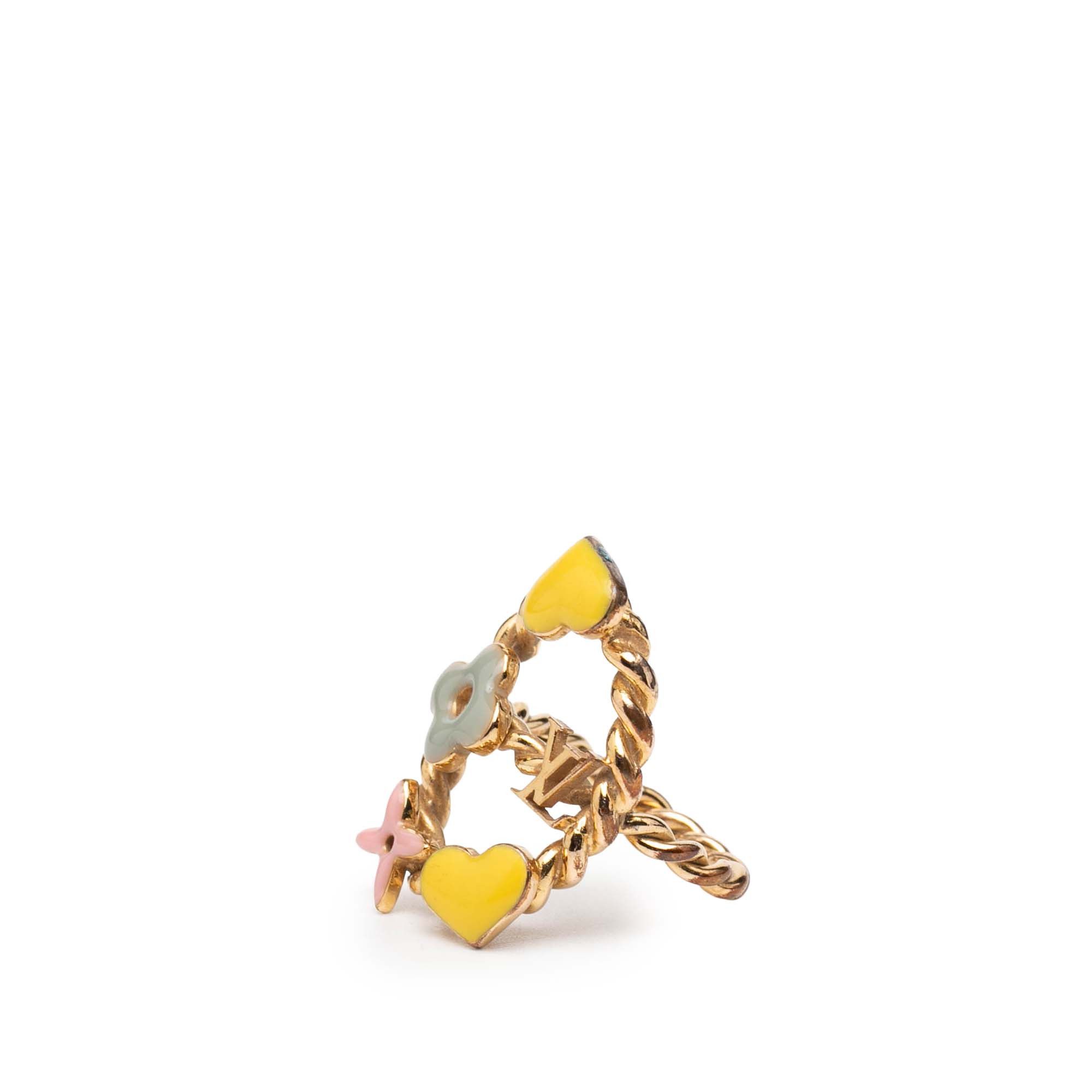 Louis Vuitton Louis Vuitton Gold Plated and Enamel Sweet Monogram Ring Size ONE SIZE - 2 Thumbnail