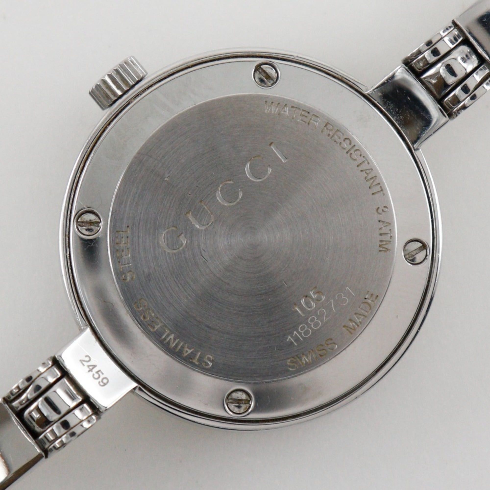 Gucci Gucci G Circle Watch Logo 105 Stainless Steel Quartz Analog Display White Dial Women's Size ONE SIZE - 6 Thumbnail