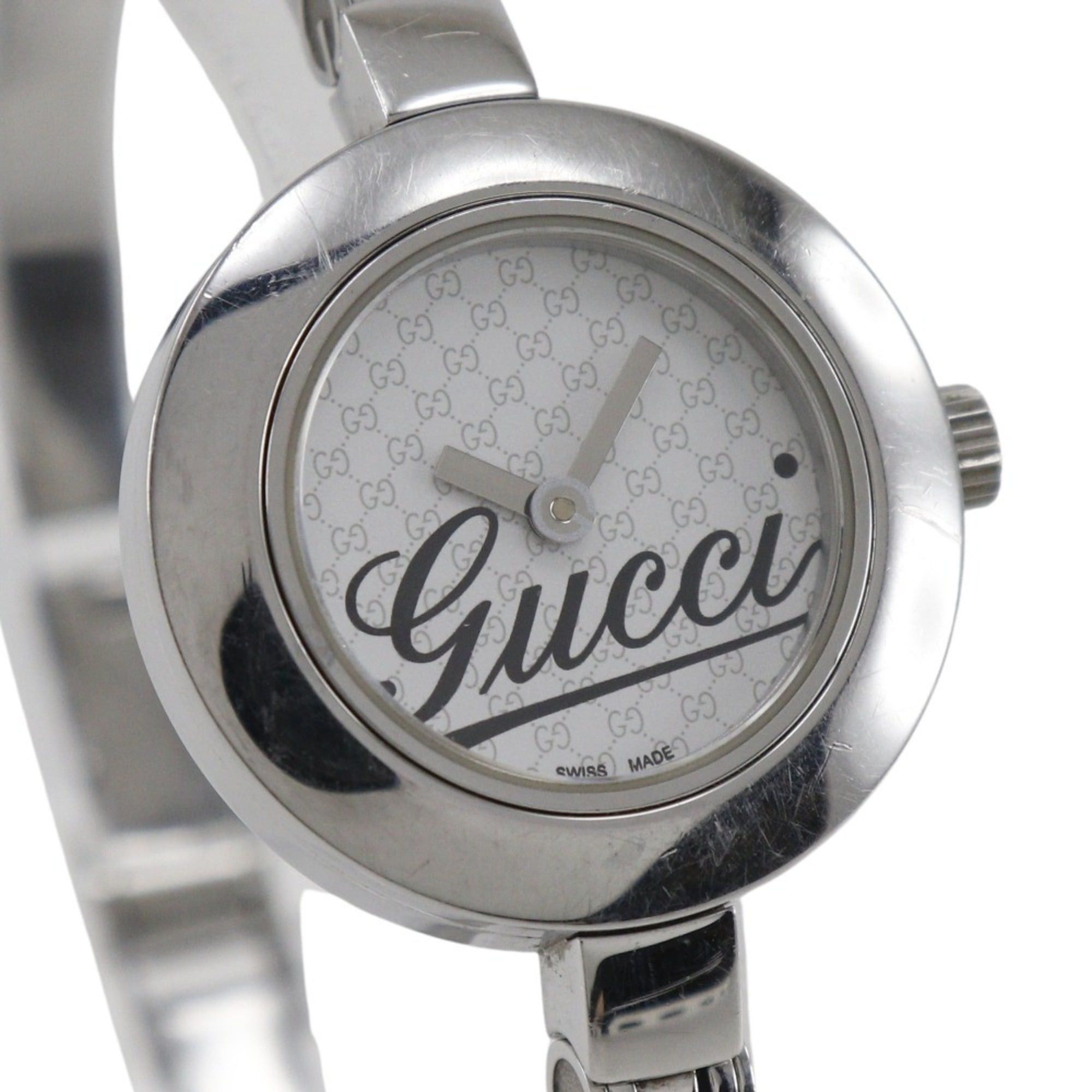 Gucci Gucci G Circle Watch Logo 105 Stainless Steel Quartz Analog Display White Dial Women's Size ONE SIZE - 3 Thumbnail