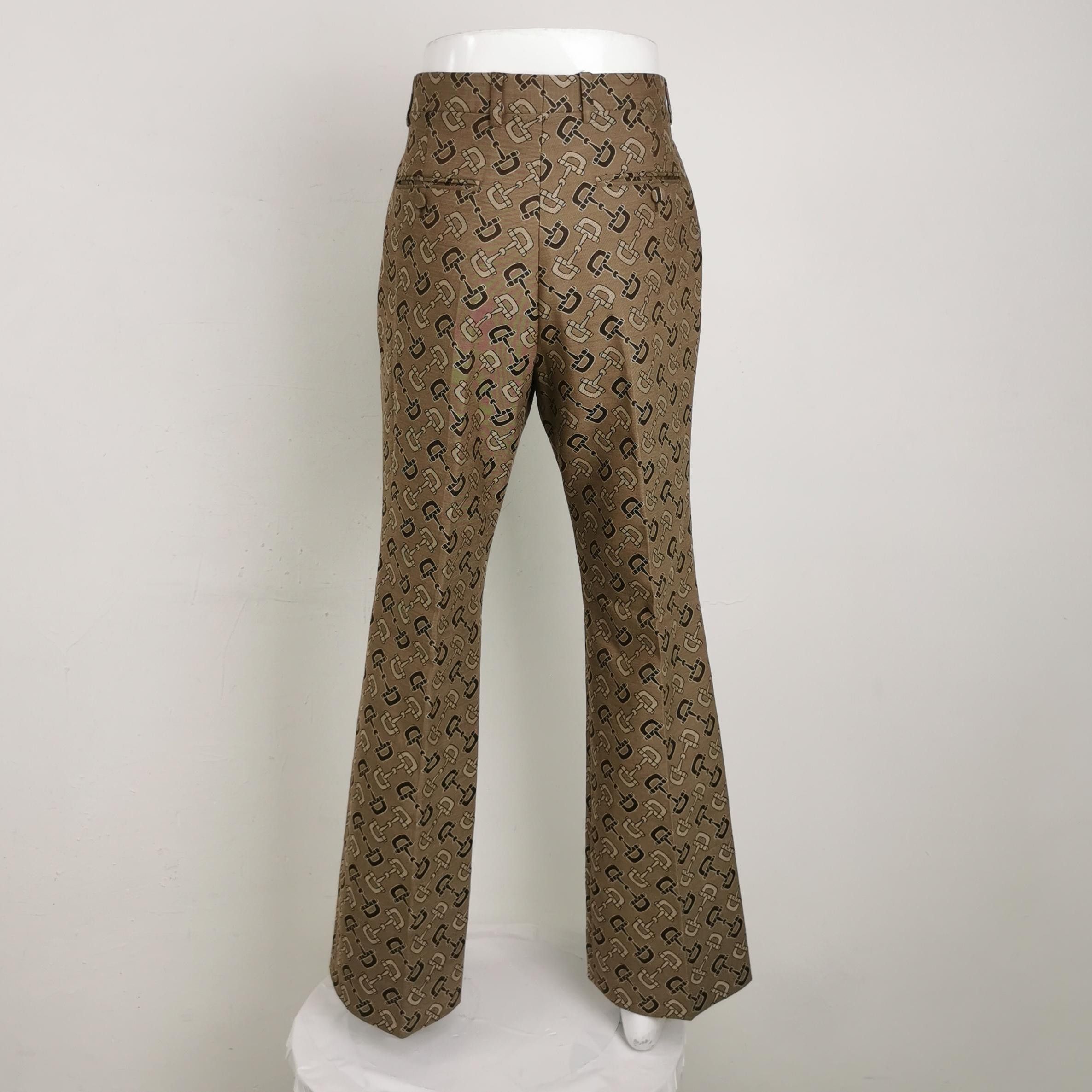 Gucci Gucci Horsebit Pattern Cotton-Wool Blend Trousers Size US 32 / EU 48 - 4 Thumbnail