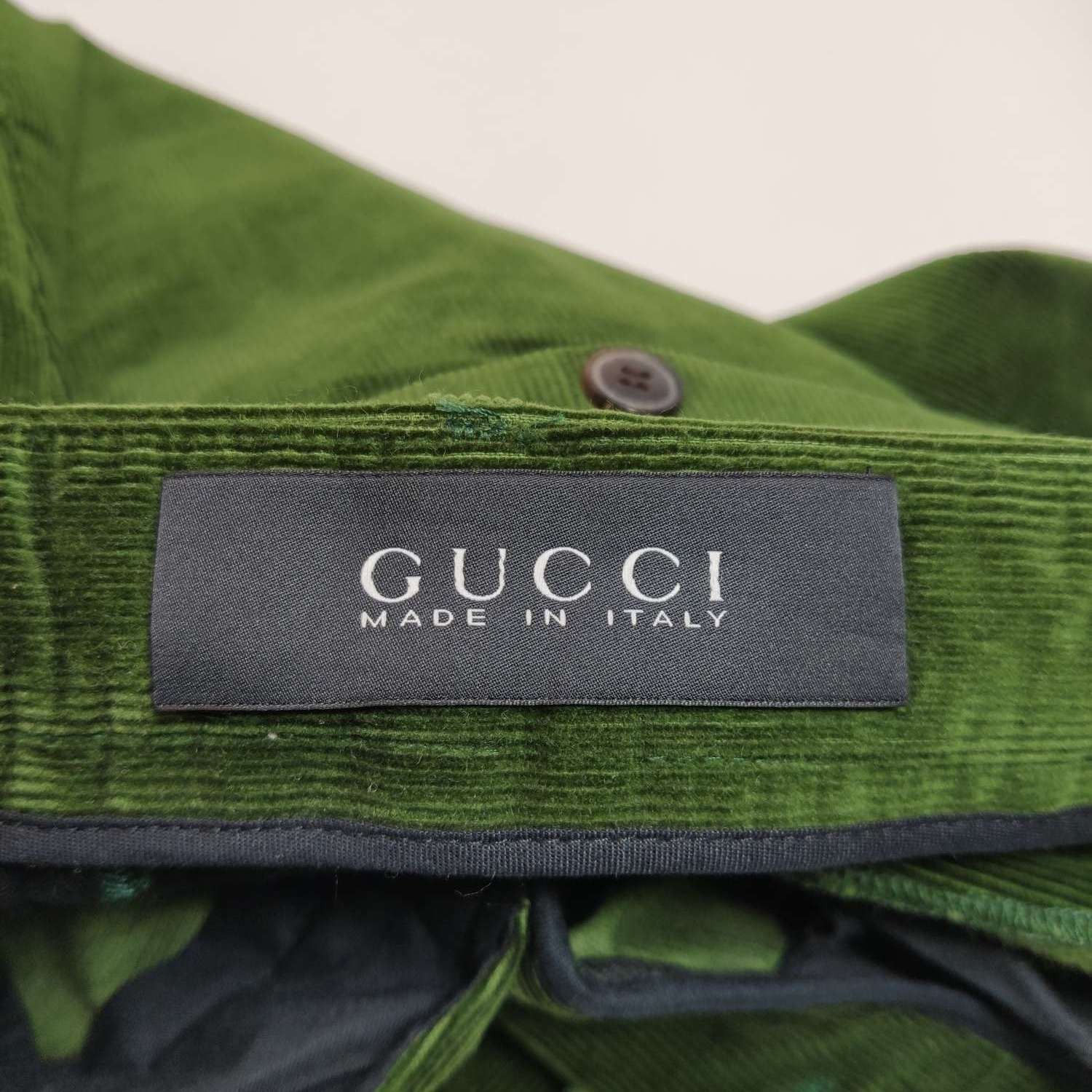 Gucci Green Corduroy Straight-Leg Pants Size US 34 / EU 50 - 10 Thumbnail