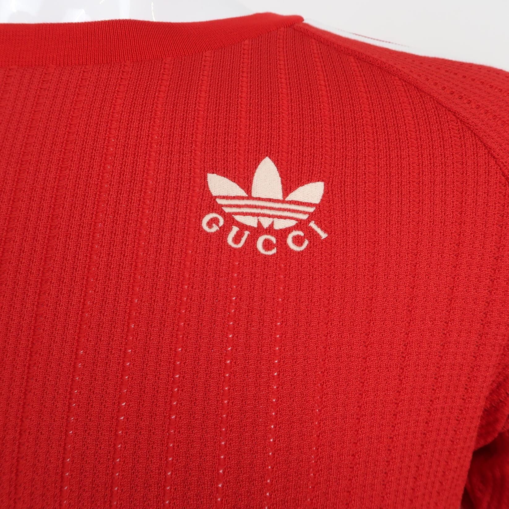 Gucci Gucci x Adidas Red Cotton Logo Crew Neck T-shirt XS Size US XS / EU 42 / 0 - 5 Thumbnail