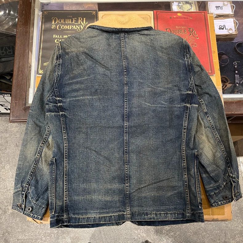 RRL Ralph Lauren RRL Distressed Denim Jacket Wool Collar Size US S / EU 44-46 / 1 - 3 Thumbnail