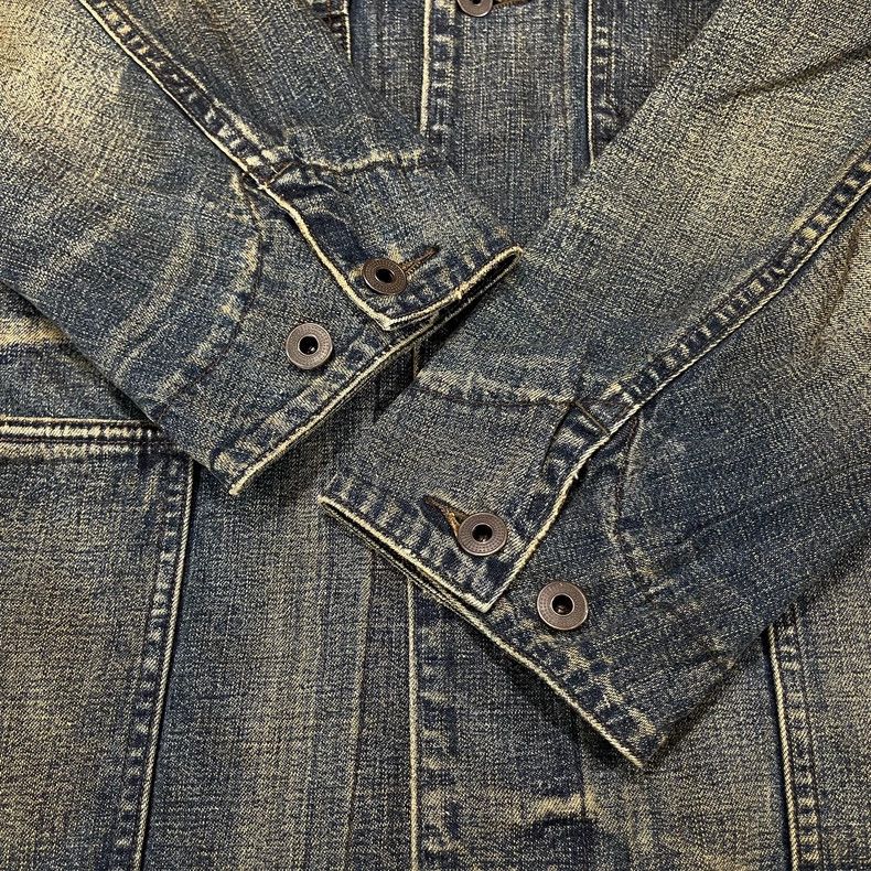 RRL Ralph Lauren RRL Distressed Denim Jacket Wool Collar Size US S / EU 44-46 / 1 - 8 Thumbnail