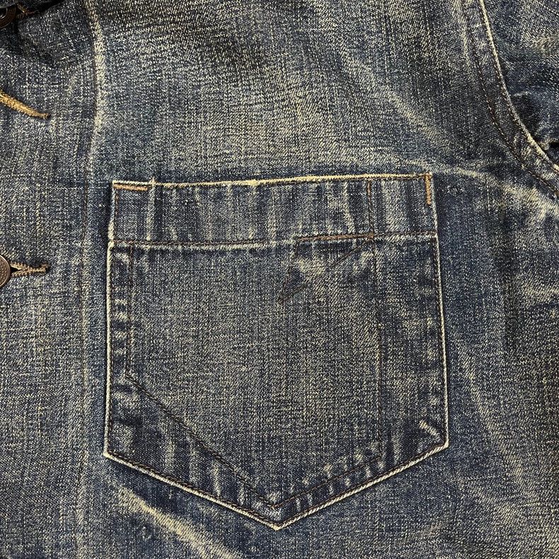 RRL Ralph Lauren RRL Distressed Denim Jacket Wool Collar Size US S / EU 44-46 / 1 - 9 Thumbnail