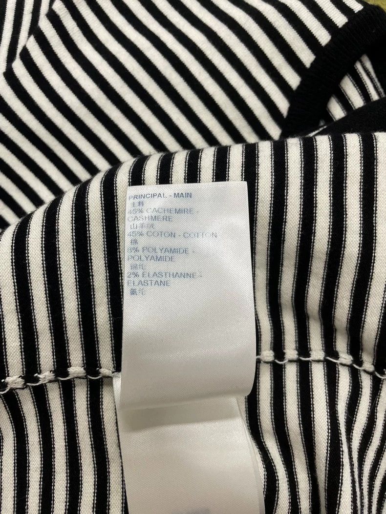 Louis Vuitton LV Black White Stripe Cashmere Top Size US M / EU 48-50 / 2 - 6 Thumbnail