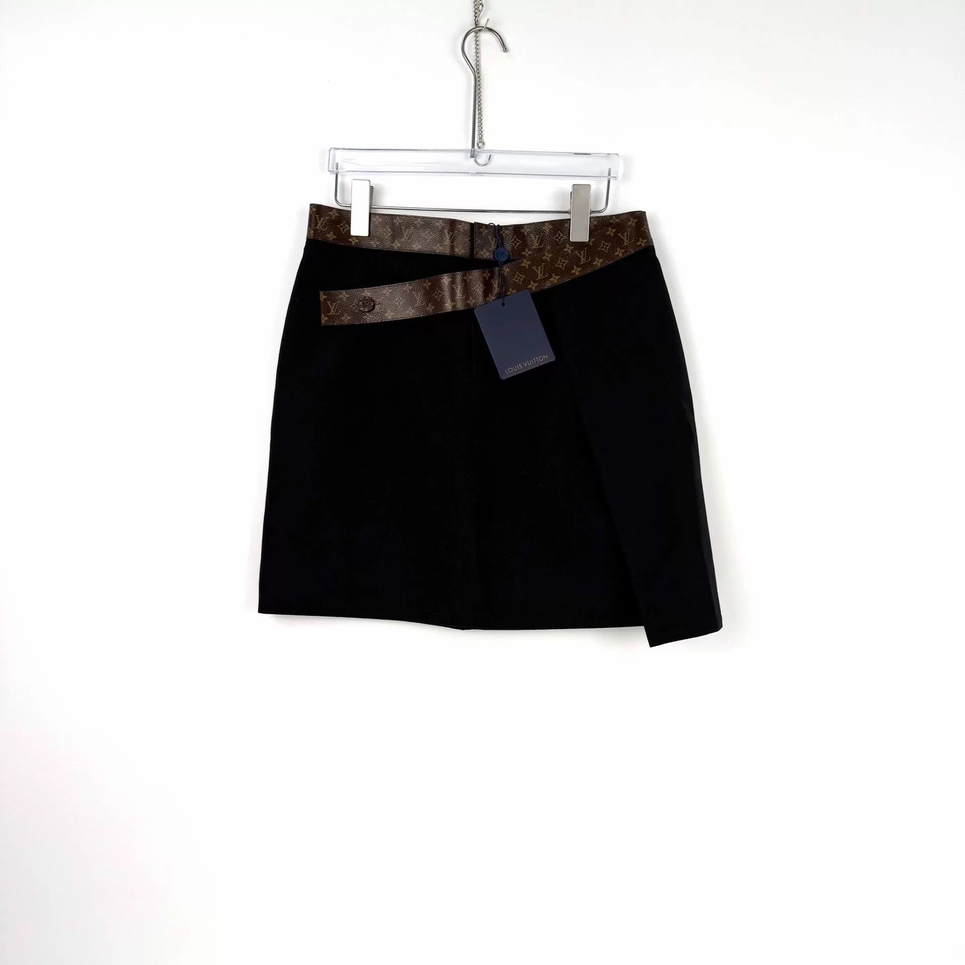 Louis Vuitton Louis Vuitton Black Monogram Wool Silk Skirt Size US 34 / EU 50 - 3 Thumbnail