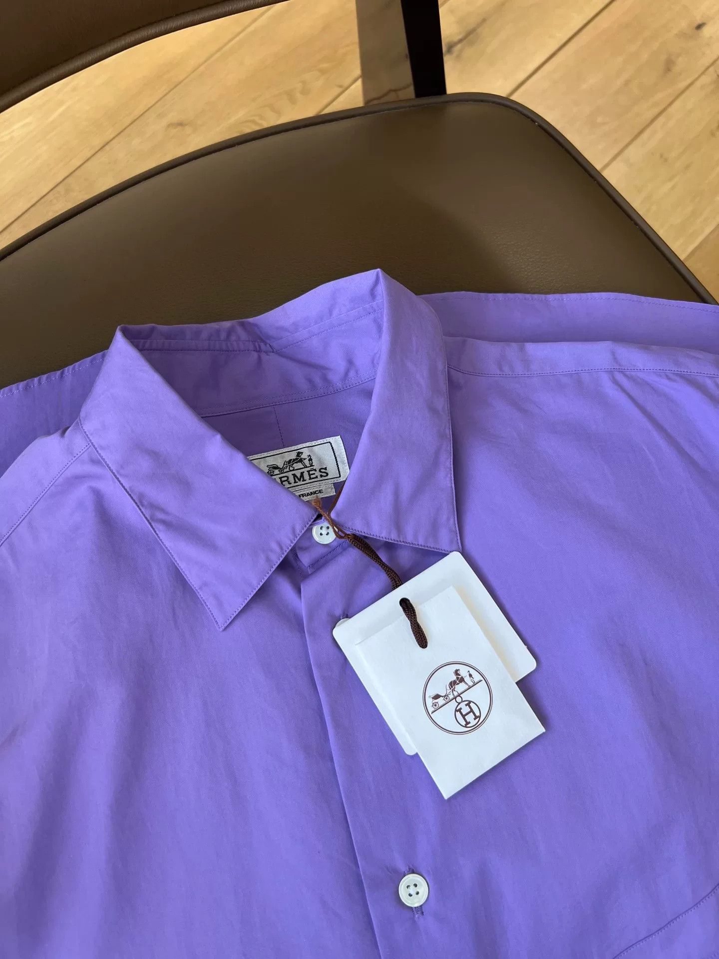 Hermes hermes purple long sleeve shirt with cufflinks Size US L / EU 52-54 / 3 - 5 Thumbnail