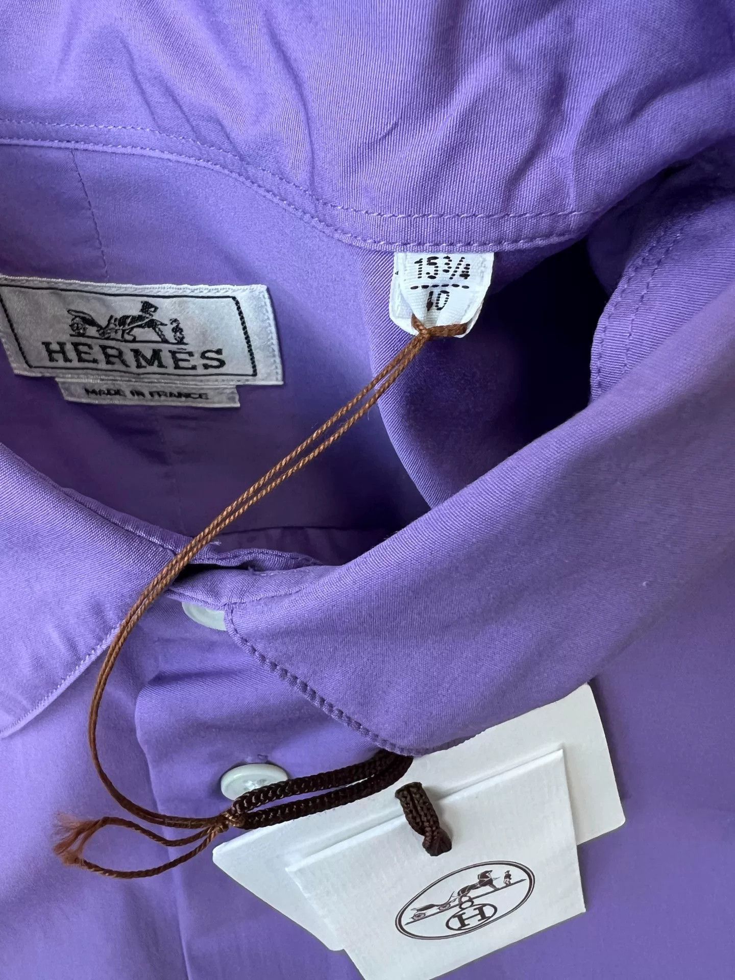 Hermes hermes purple long sleeve shirt with cufflinks Size US L / EU 52-54 / 3 - 4 Thumbnail