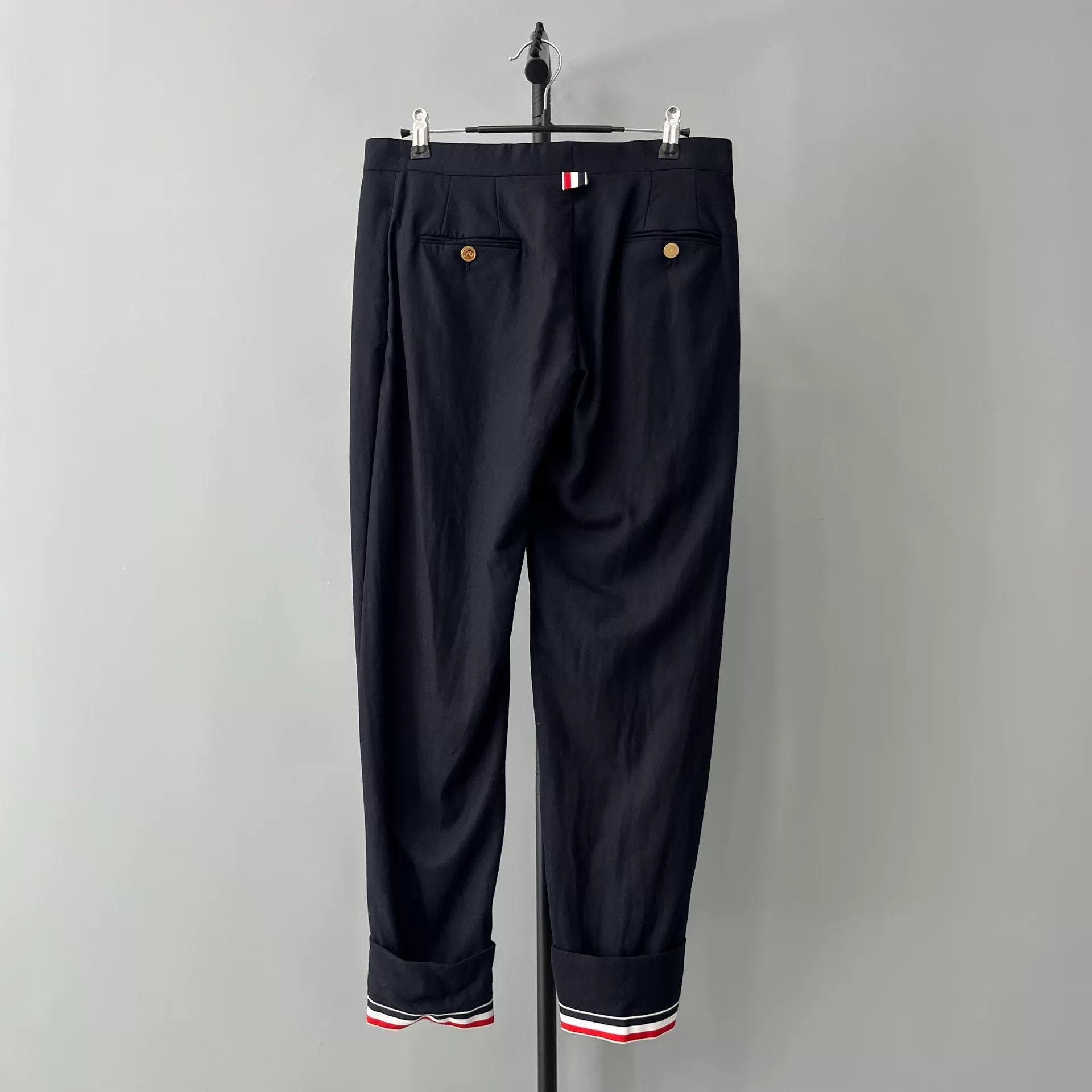 Thom Browne navy women's trousers by Thom Browne Size US 34 / EU 50 - 2 Thumbnail
