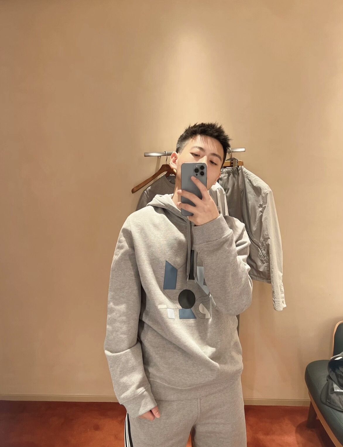 Hermes hermes gray hooded sweatshirt with pattern Size US S / EU 44-46 / 1 - 8 Thumbnail