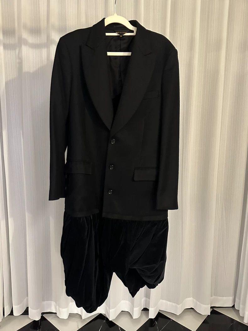 Comme des Garcons CDG Black Blazer Coat with Velvet Hem Size US M / EU 48-50 / 2 - 2 Thumbnail