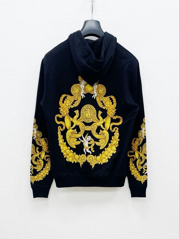 Versace Versace Baroque Print Black Hoodie Size US M / EU 48-50 / 2 - 2 Thumbnail