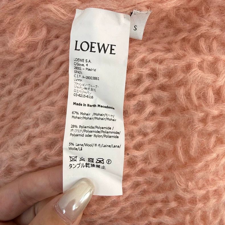 Loewe Loewe Pink Openwork Logo Mohair Sweater Size US S / EU 44-46 / 1 - 7 Thumbnail