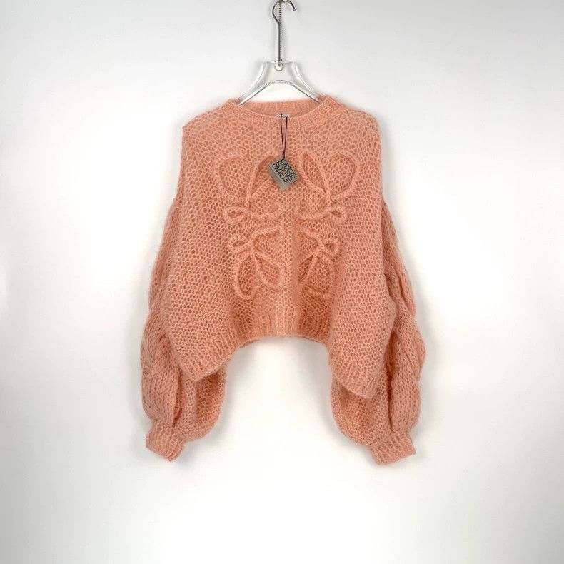 Loewe Loewe Pink Openwork Logo Mohair Sweater Size US S / EU 44-46 / 1 - 3 Thumbnail
