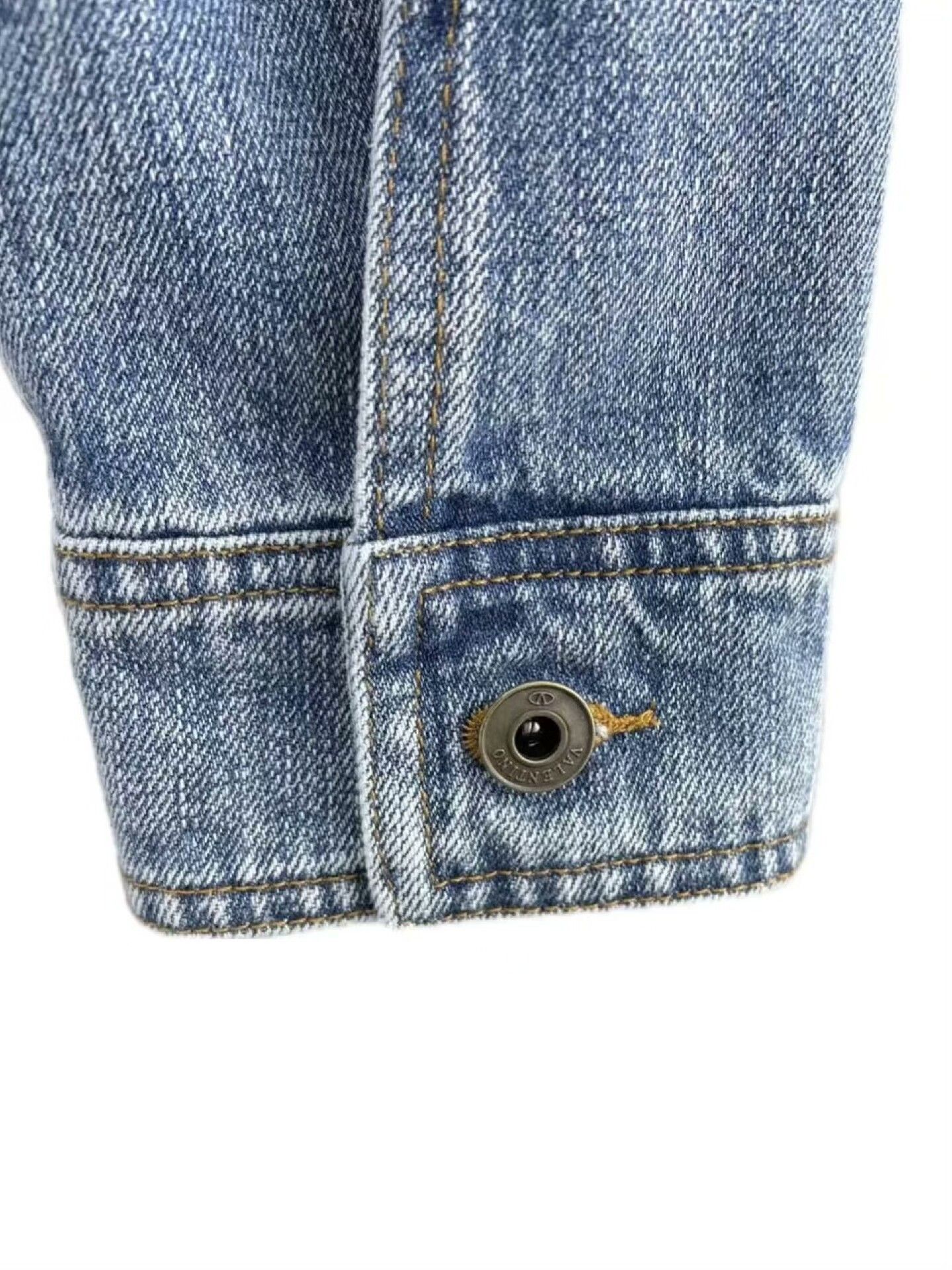 Valentino Valentino Denim Cape Jacket with V Logo Size US XS / EU 42 / 0 - 4 Thumbnail