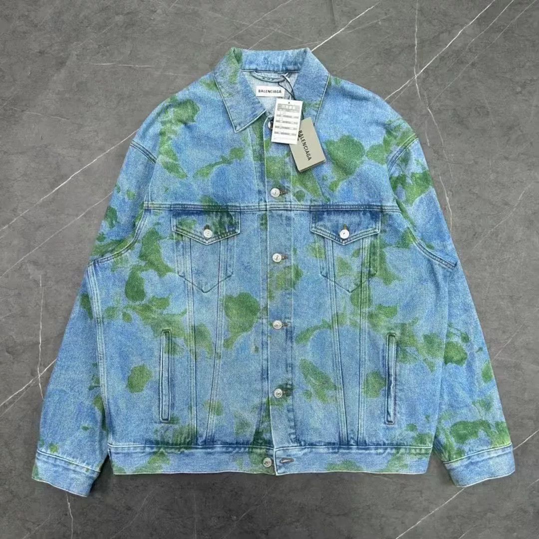 Balenciaga Balenciaga Moss Print Denim Jacket Size US S / EU 44-46 / 1 - 2 Thumbnail