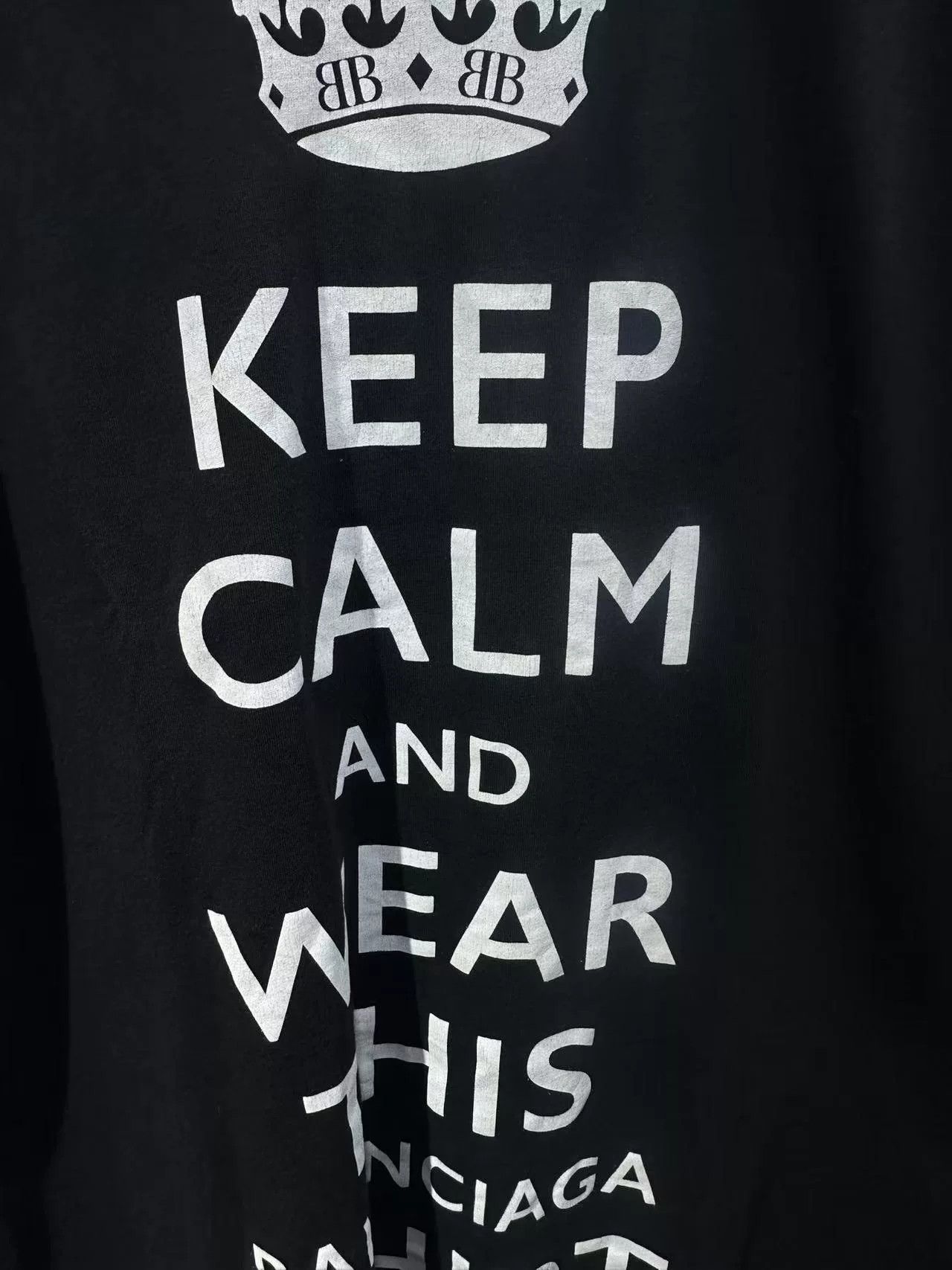 Balenciaga Balenciaga Crown Keep Calm Print Tee Size US L / EU 52-54 / 3 - 3 Thumbnail