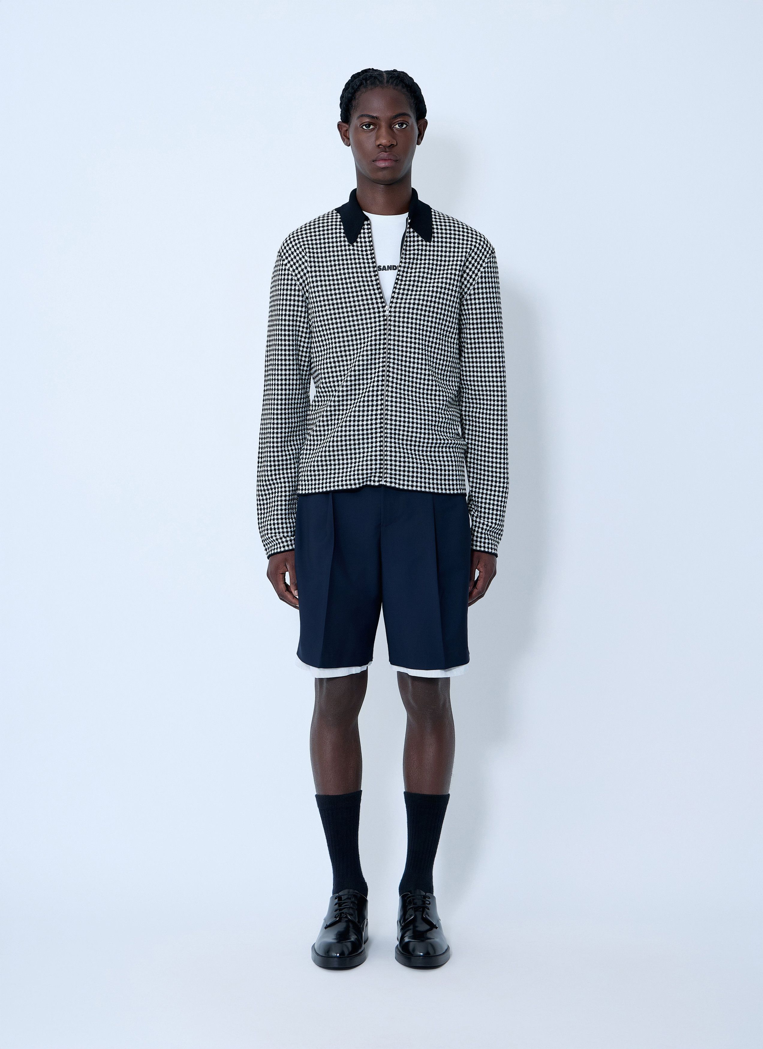 Jil Sander Houndstooth Zip-Up Shirt Size US L / EU 52-54 / 3 - 2 Thumbnail