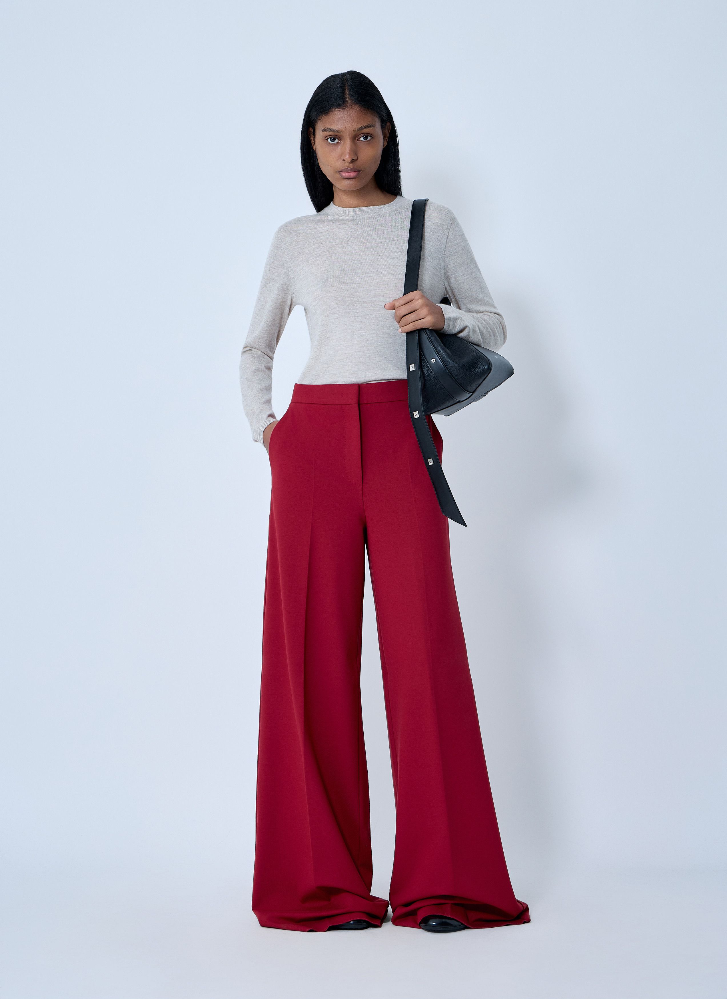 Max Mara Wide-Leg Tailored Pants Size 28" / US 6 / IT 42 - 2 Thumbnail