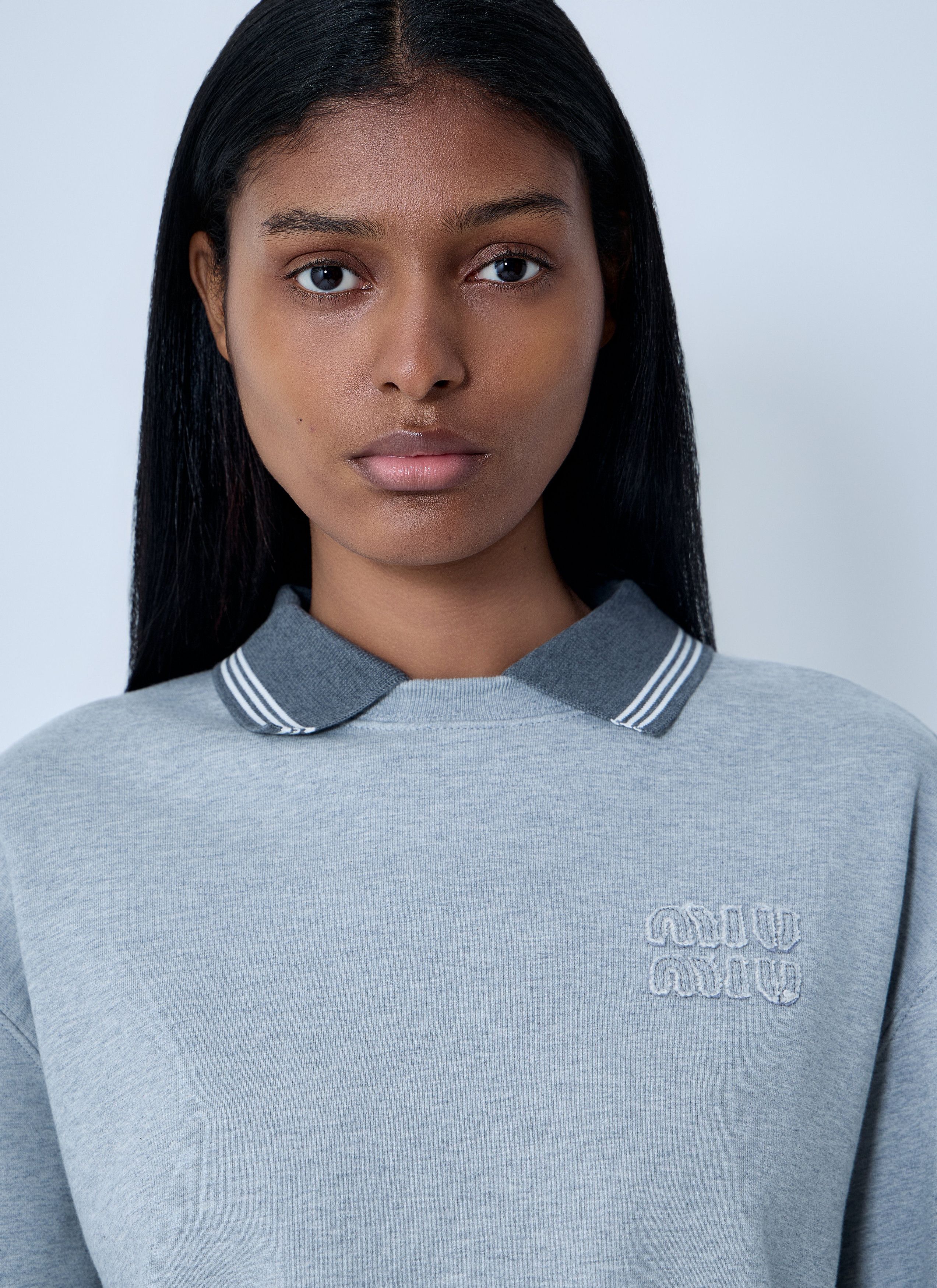 Miu Miu Logo Motif Fleece Sweatshirt Size S / US 4 / IT 40 - 5 Thumbnail