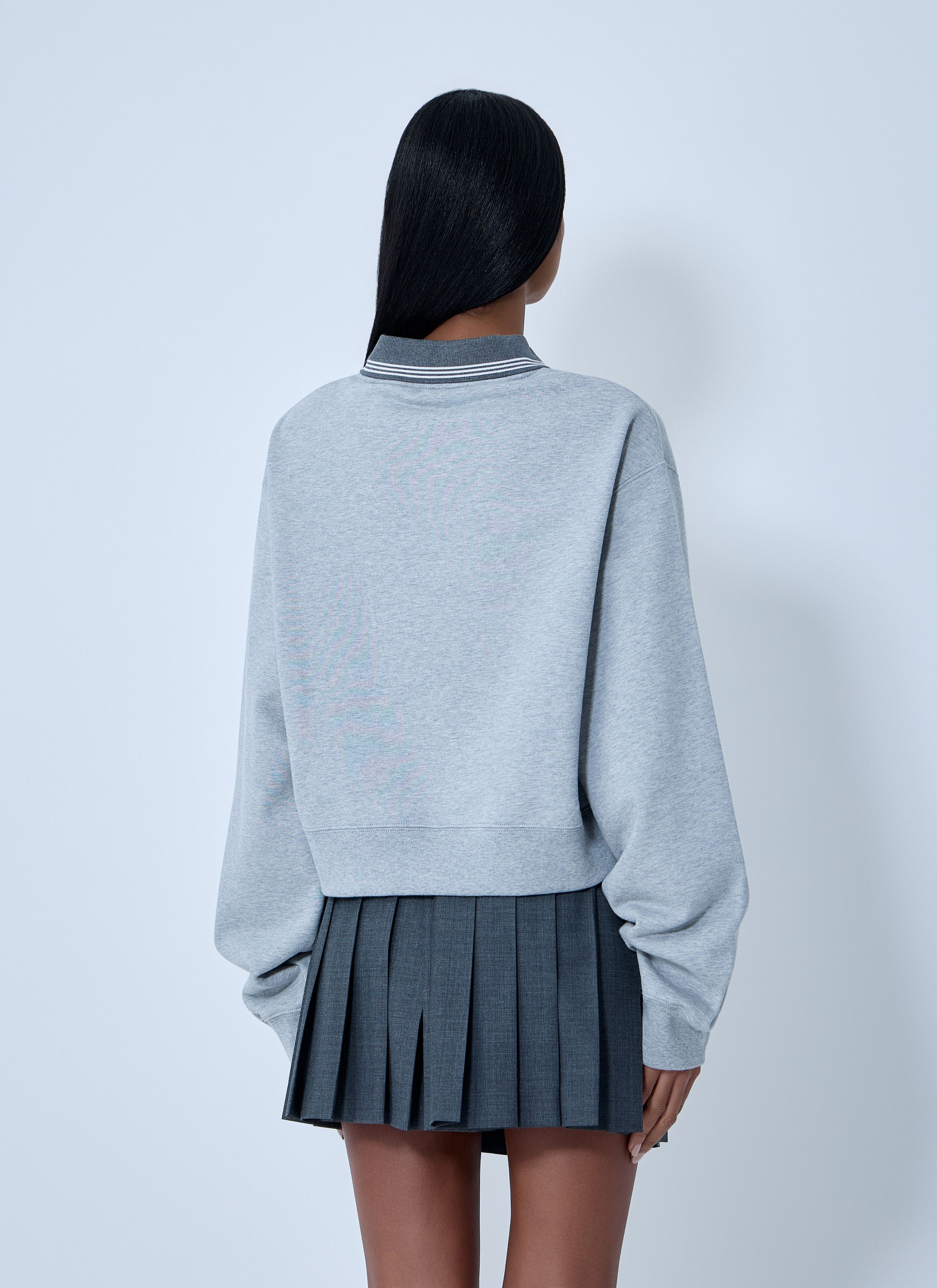Miu Miu Logo Motif Fleece Sweatshirt Size XS / US 0-2 / IT 36-38 - 4 Thumbnail