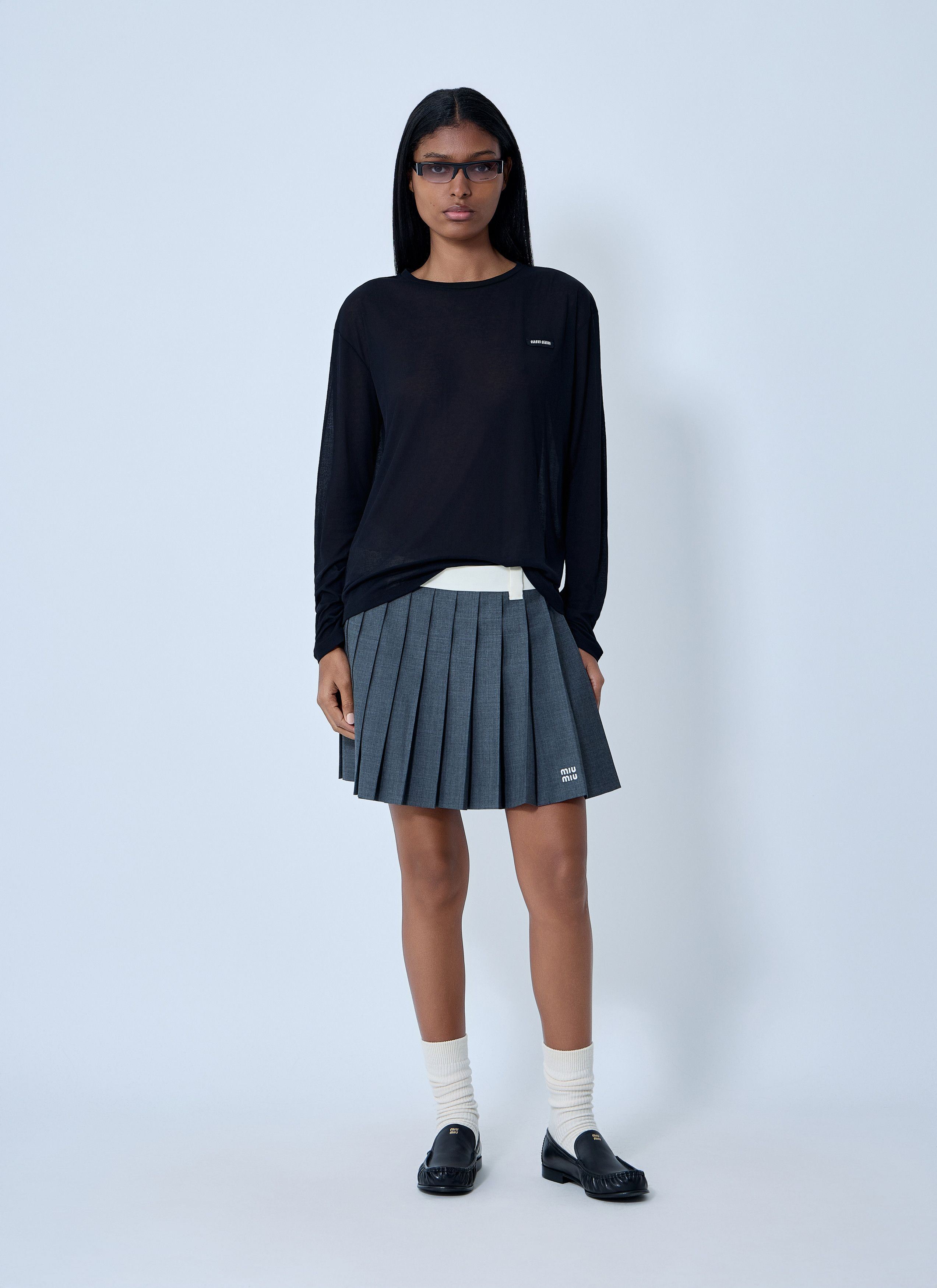 Miu Miu Logo Motif Sweater Size S / US 4 / IT 40 - 2 Thumbnail