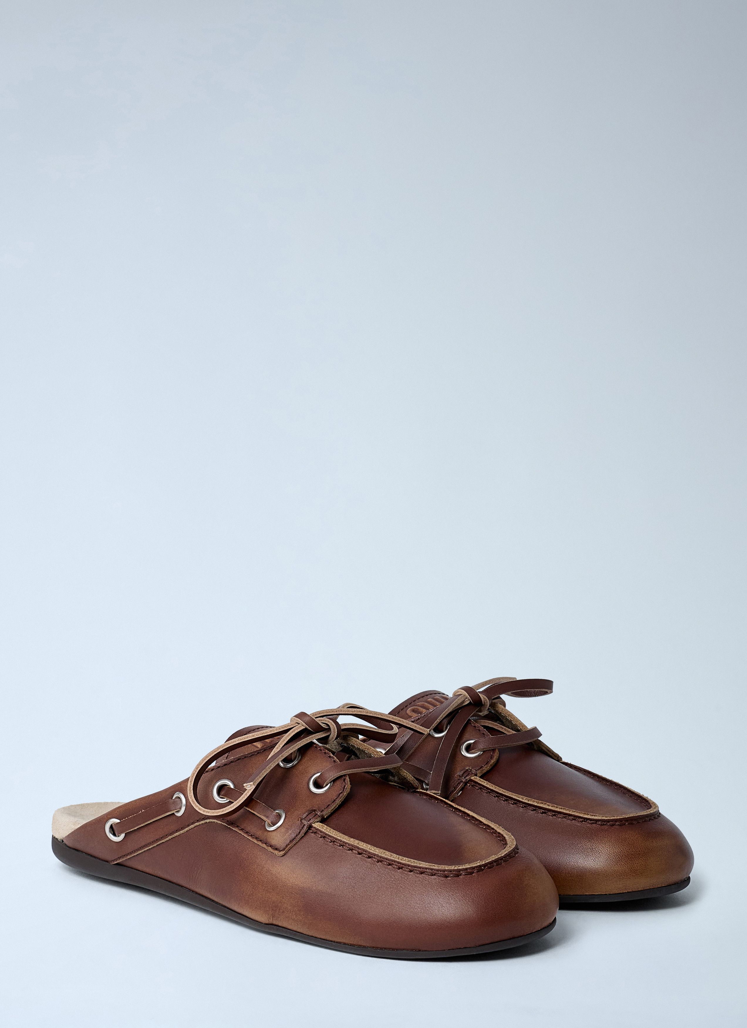 Miu Miu Leather Lace-Up Mules Size US 6 / IT 36 - 2 Thumbnail