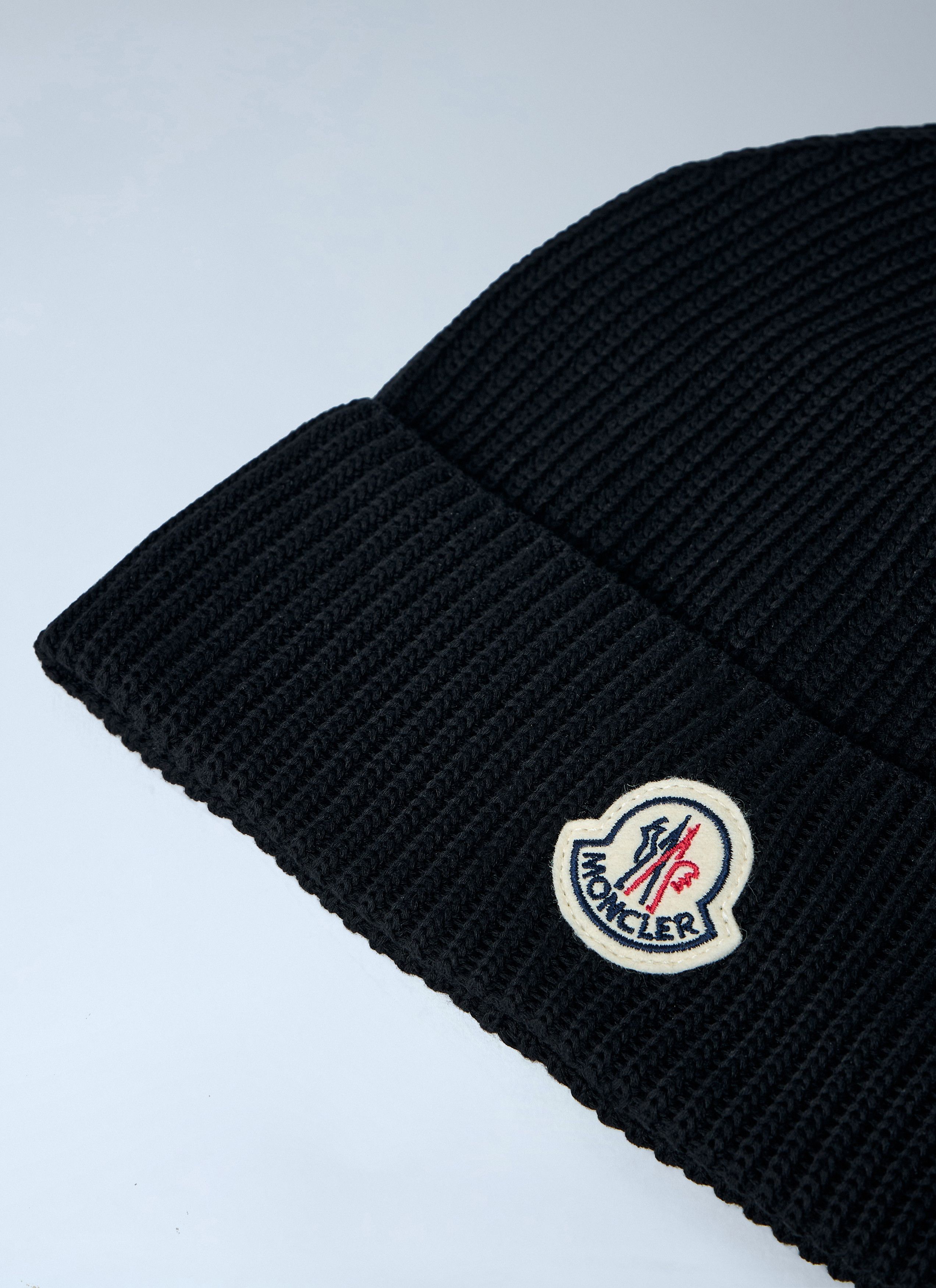Moncler Logo Motif Beanie Hat Size ONE SIZE - 2 Thumbnail