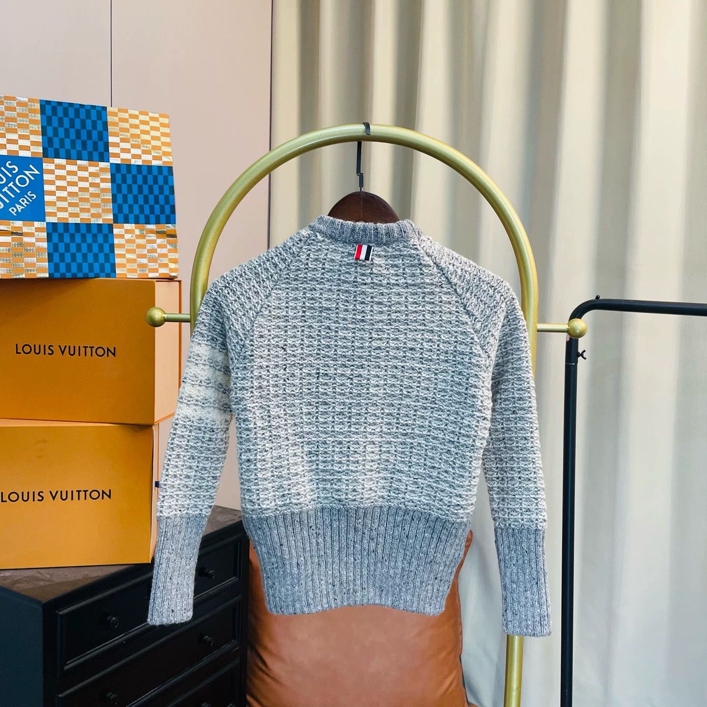 Thom Browne thom browen gray waffle knit sweater Size US M / EU 48-50 / 2 - 2 Thumbnail