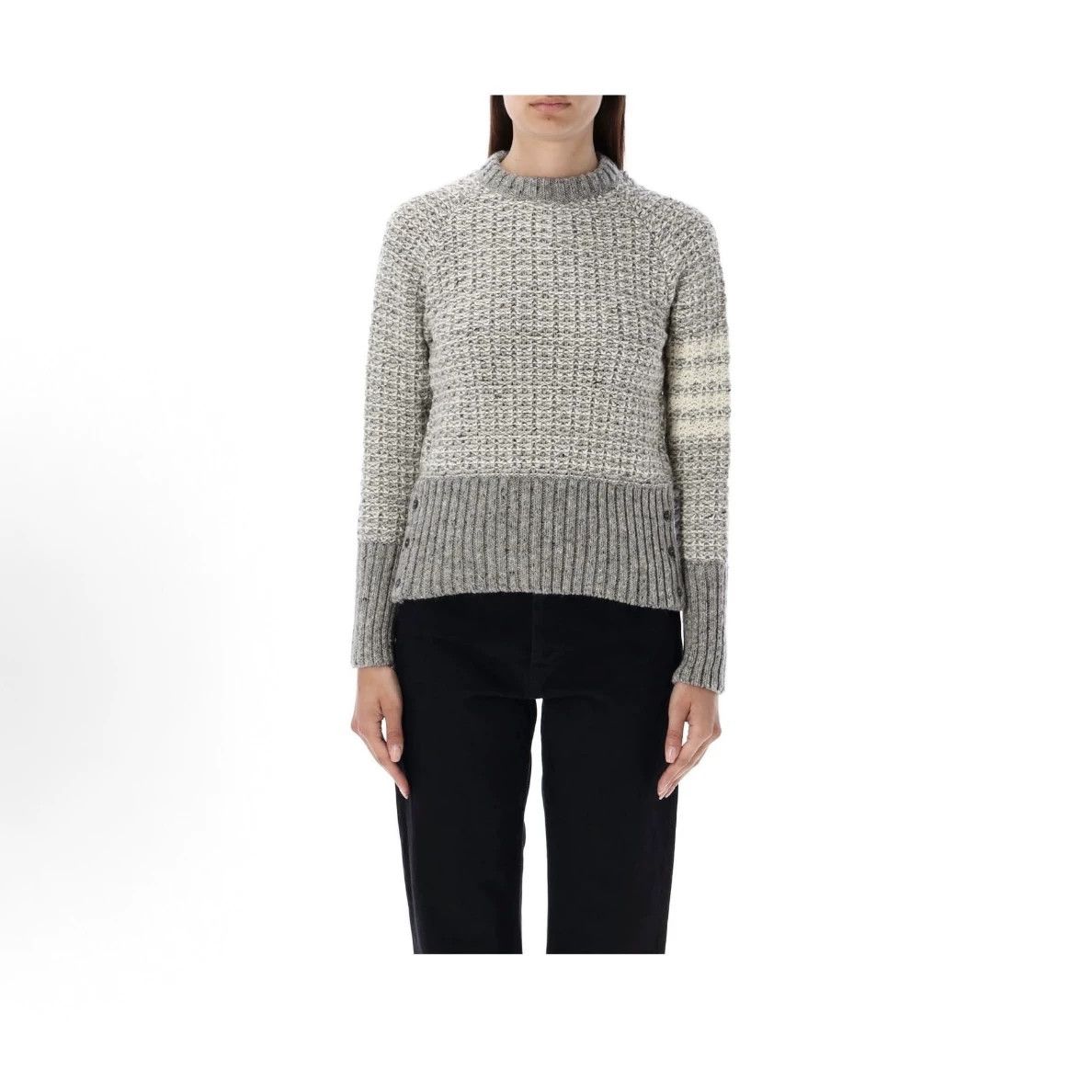 Thom Browne thom browen gray waffle knit sweater Size US M / EU 48-50 / 2 - 9 Thumbnail