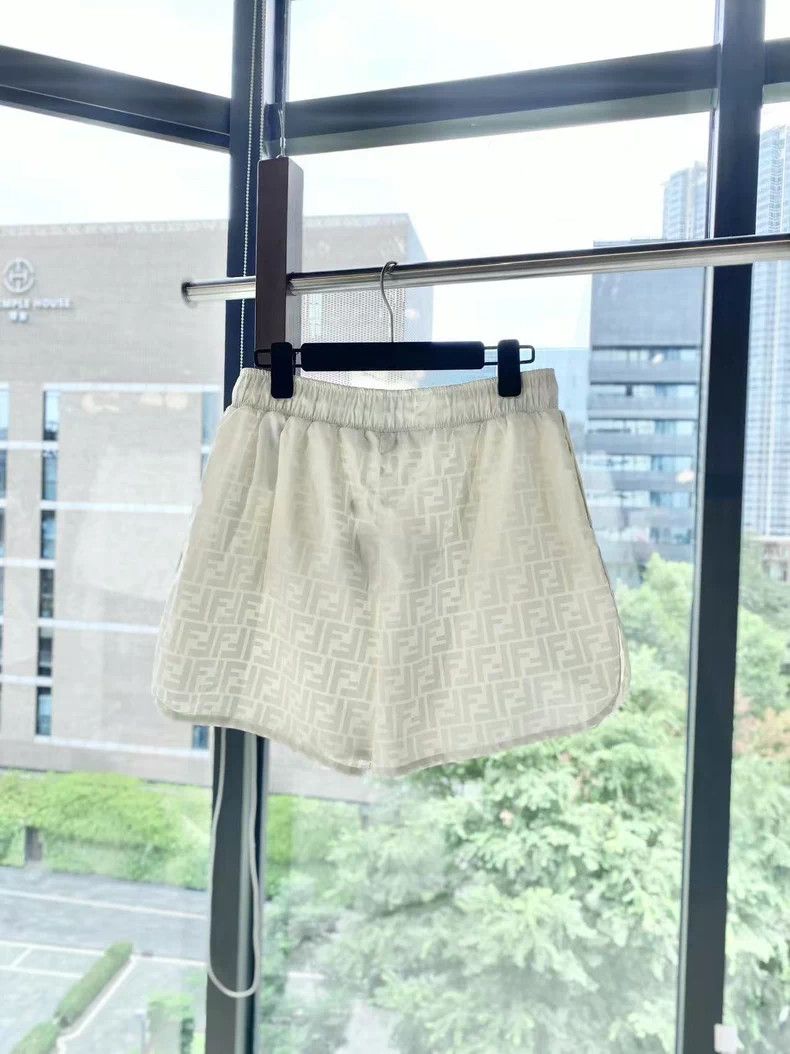 Fendi Fendi Beige Monogram Print Shorts Size US 26 / EU 42 - 2 Thumbnail