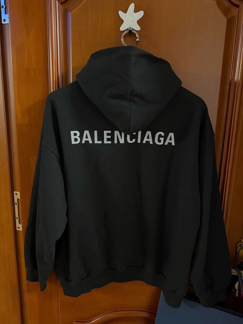 Balenciaga Balenciaga Reflective Logo Black Hoodie Size US S / EU 44-46 / 1 - 2 Thumbnail