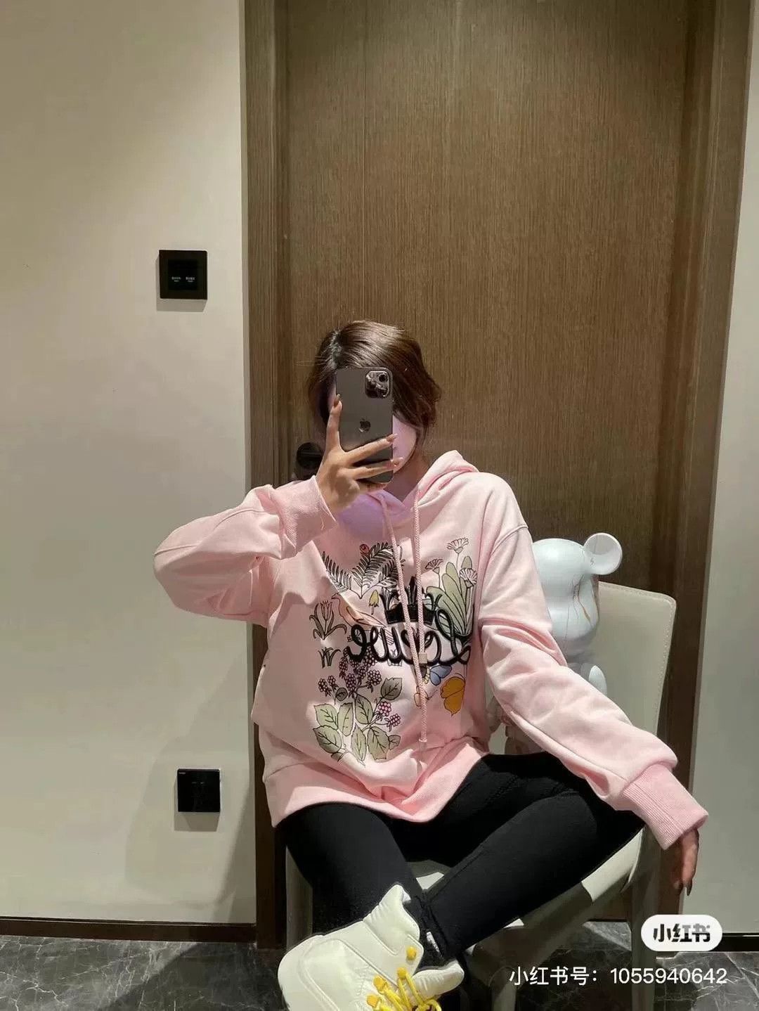 Loewe Loewe Women's Pink Floral Embroidered Hoodie Size US L / EU 52-54 / 3 - 5 Thumbnail