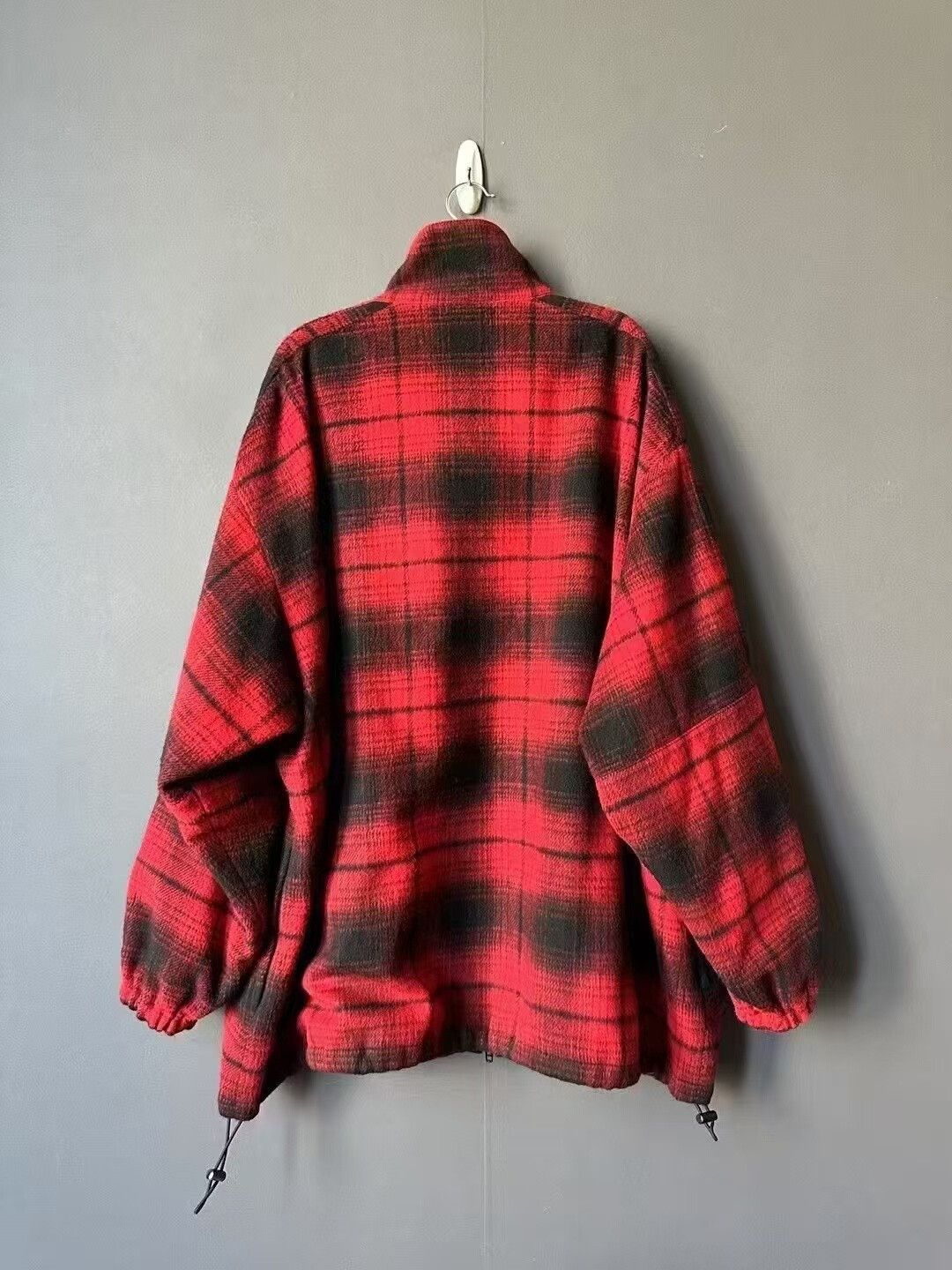 Balenciaga Balenciaga Red Black Plaid Jacket Size US XL / EU 56 / 4 - 2 Thumbnail
