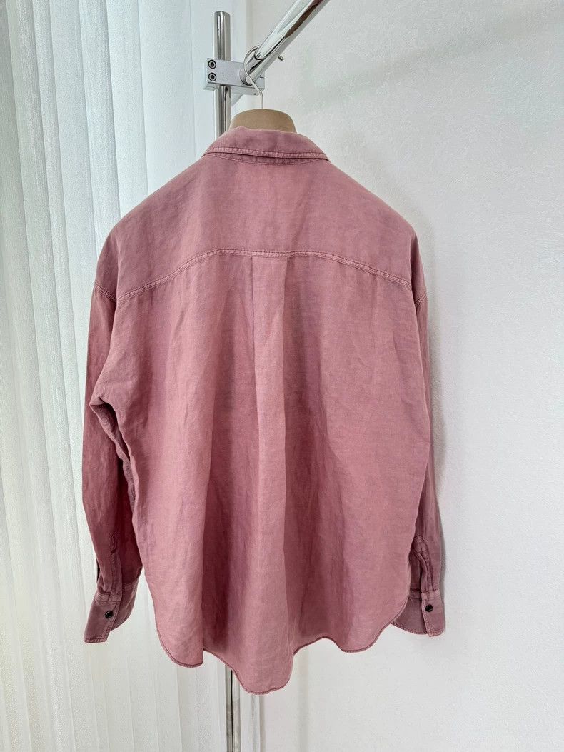Brunello Cucinelli Brunello Cucinelli Pink Button-Up Shirt Size US L / EU 52-54 / 3 - 3 Thumbnail