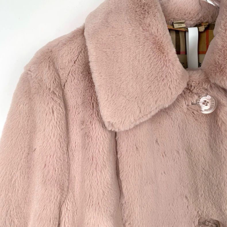 Burberry Burberry Pink Faux Fur Collared Coat Size US M / EU 48-50 / 2 - 3 Thumbnail