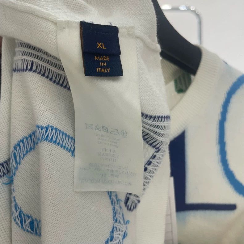 Louis Vuitton Louis Vuitton White Knit Printed Tee Size US XL / EU 56 / 4 - 6 Thumbnail