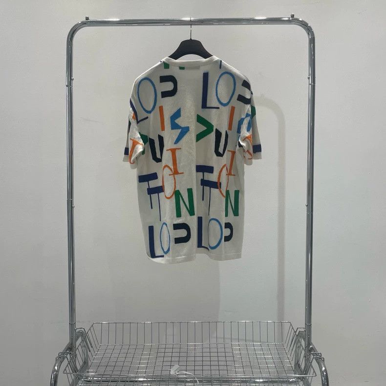Louis Vuitton Louis Vuitton White Knit Printed Tee Size US XL / EU 56 / 4 - 2 Thumbnail