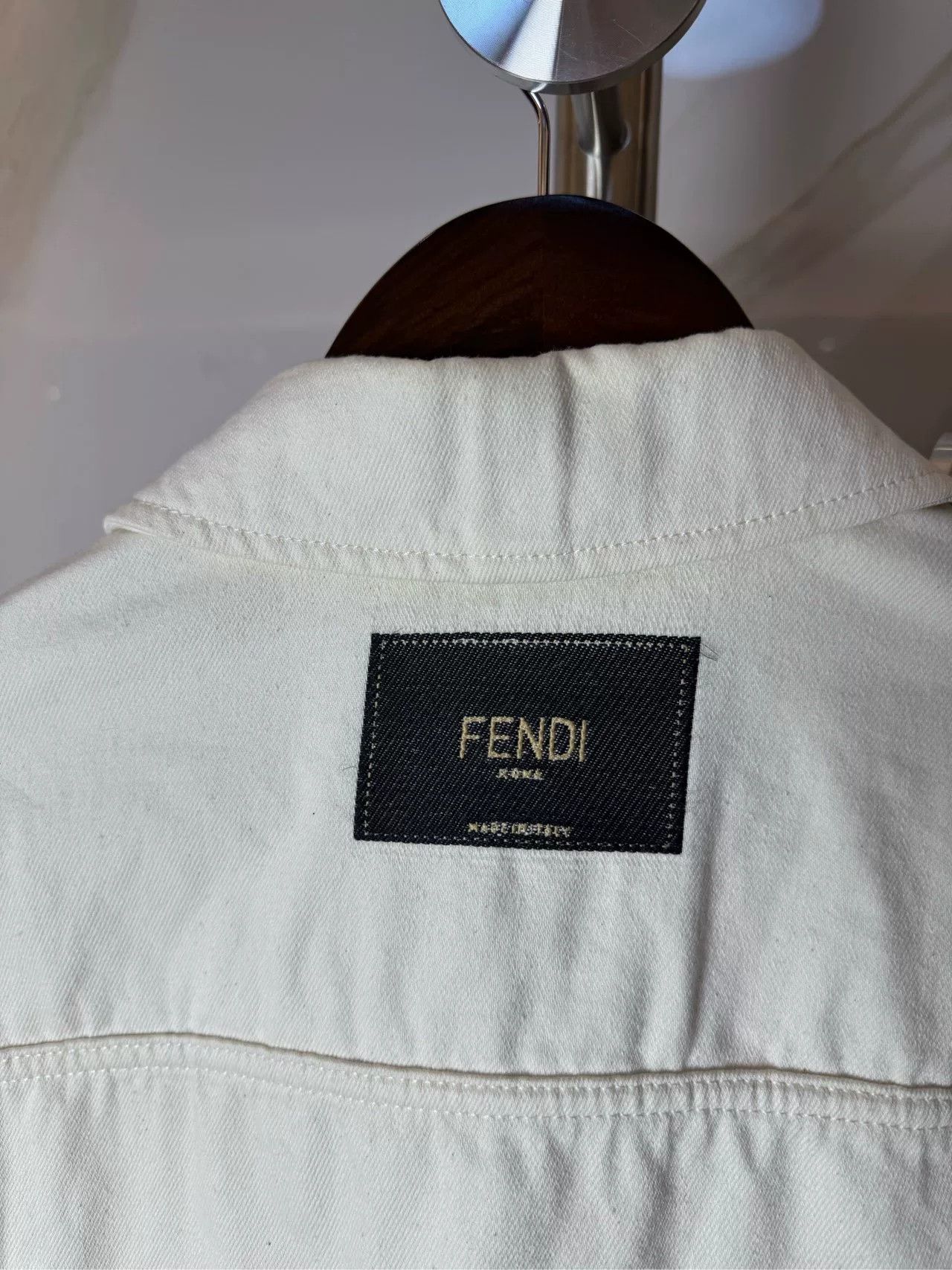 Fendi Fendi White Chest Embroidery Denim Jacket Size US M / EU 48-50 / 2 - 3 Thumbnail