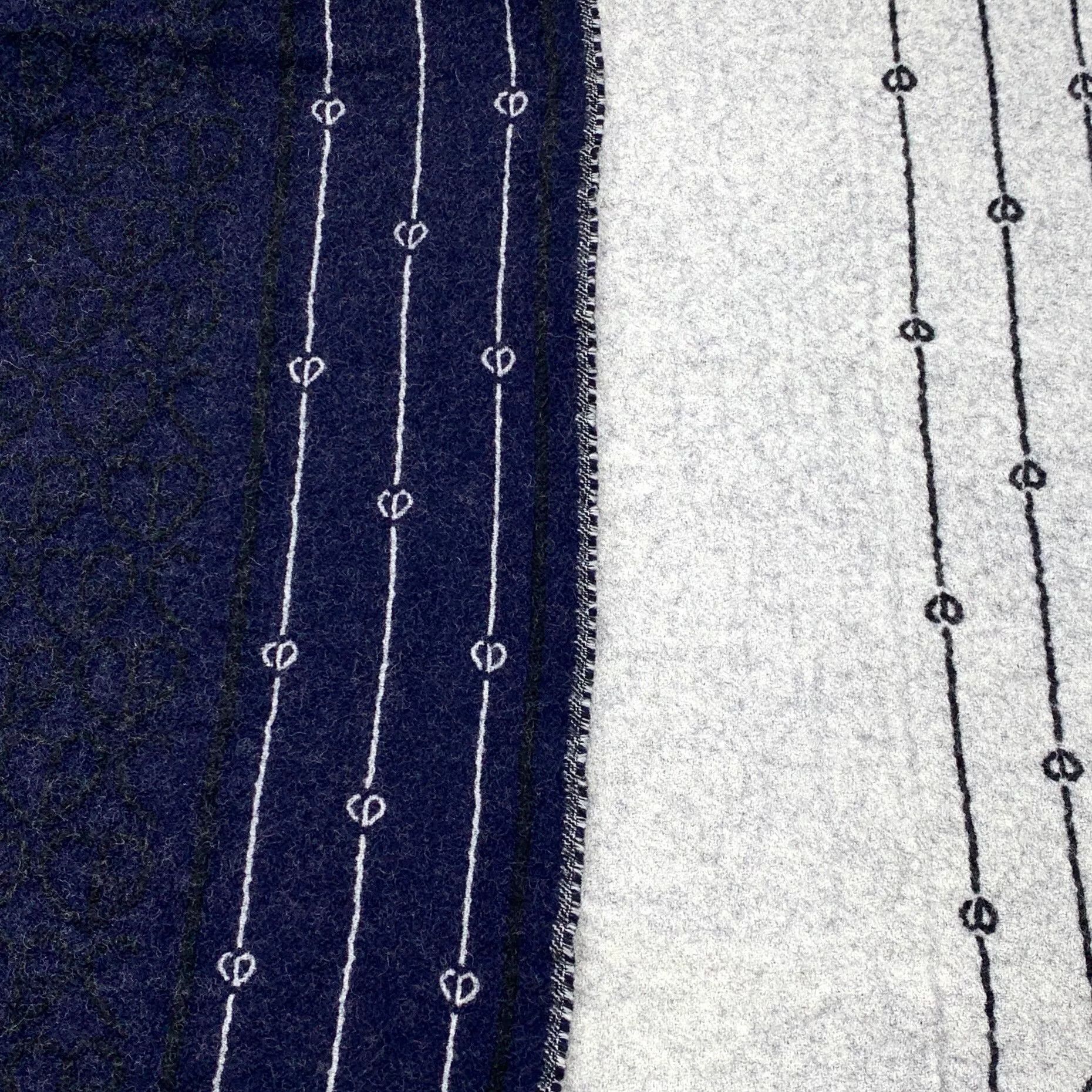 Dior Dior Blue CD Embroidered Wool Scarf Size ONE SIZE - 7 Thumbnail