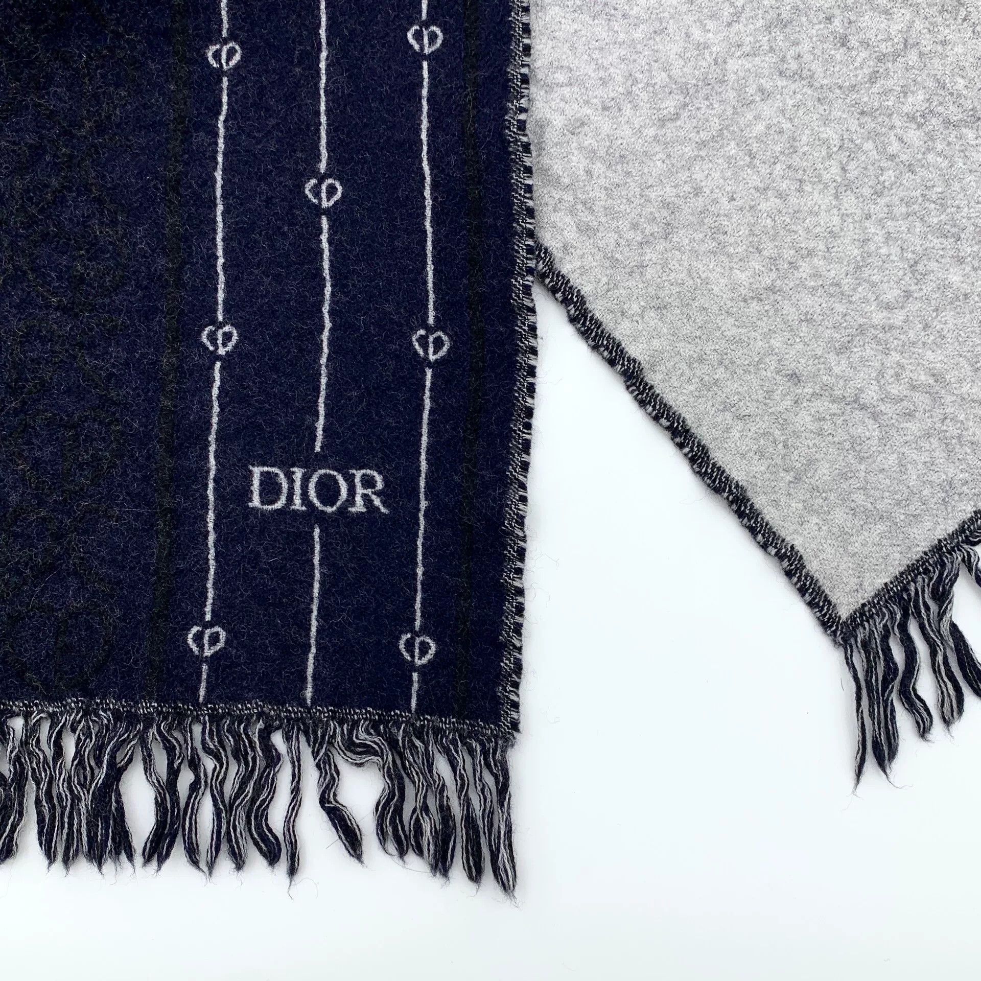 Dior Dior Blue CD Embroidered Wool Scarf Size ONE SIZE - 5 Thumbnail